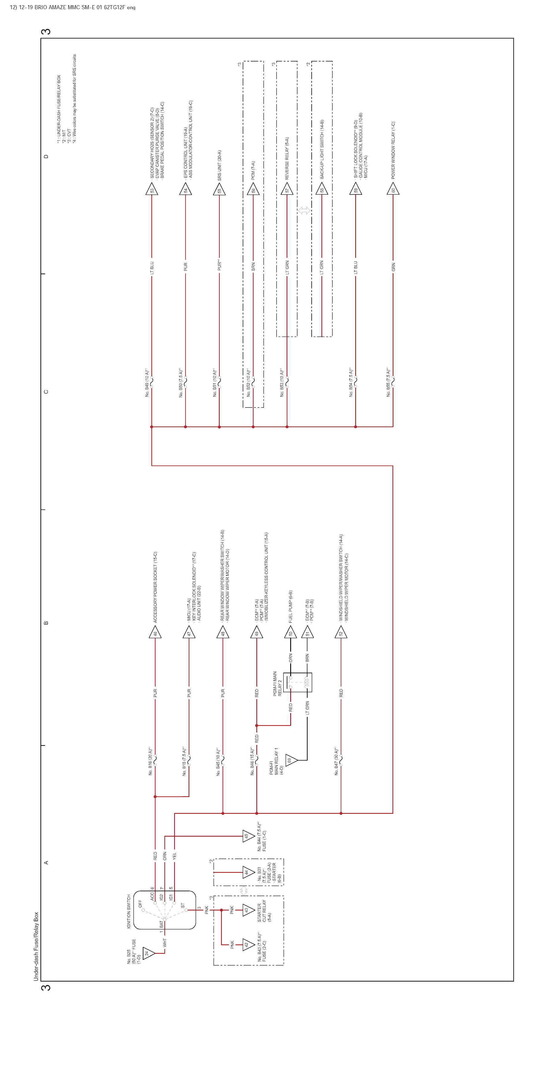 2012-2020 Honda Brio Repair Manual Wiring Diagram