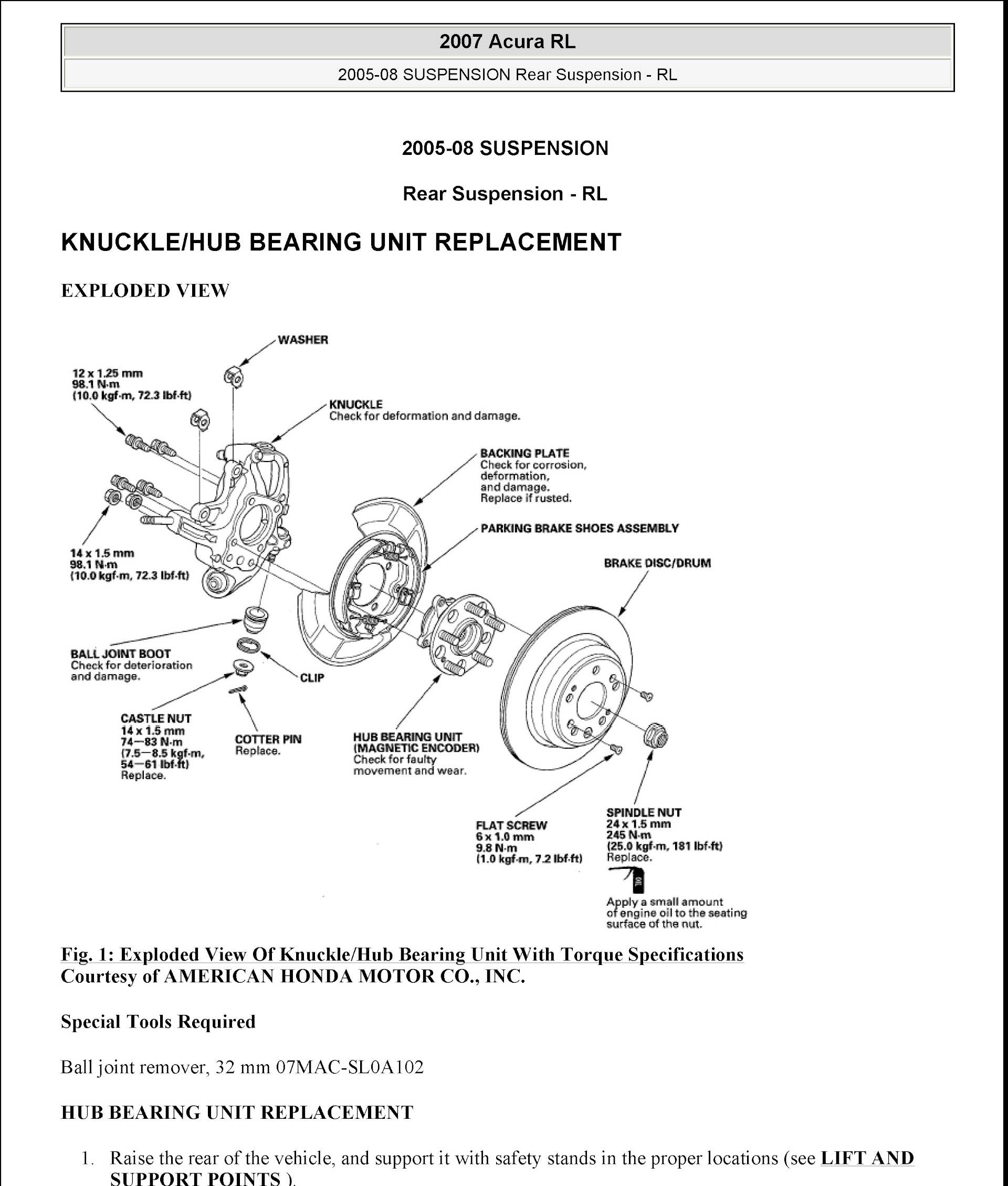 Download 2005-2008 Acura RL Service Repair Manual
