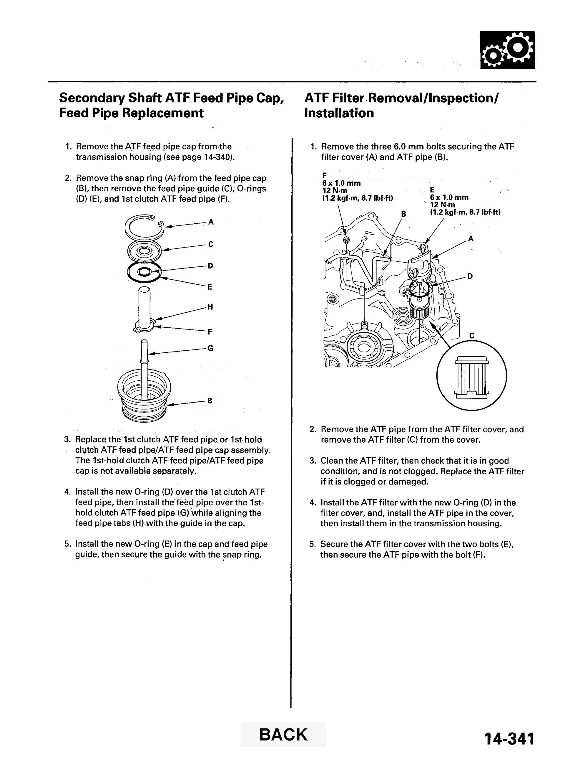 2007 Acura MDX Repair Manual, Feed Pipe Replacement