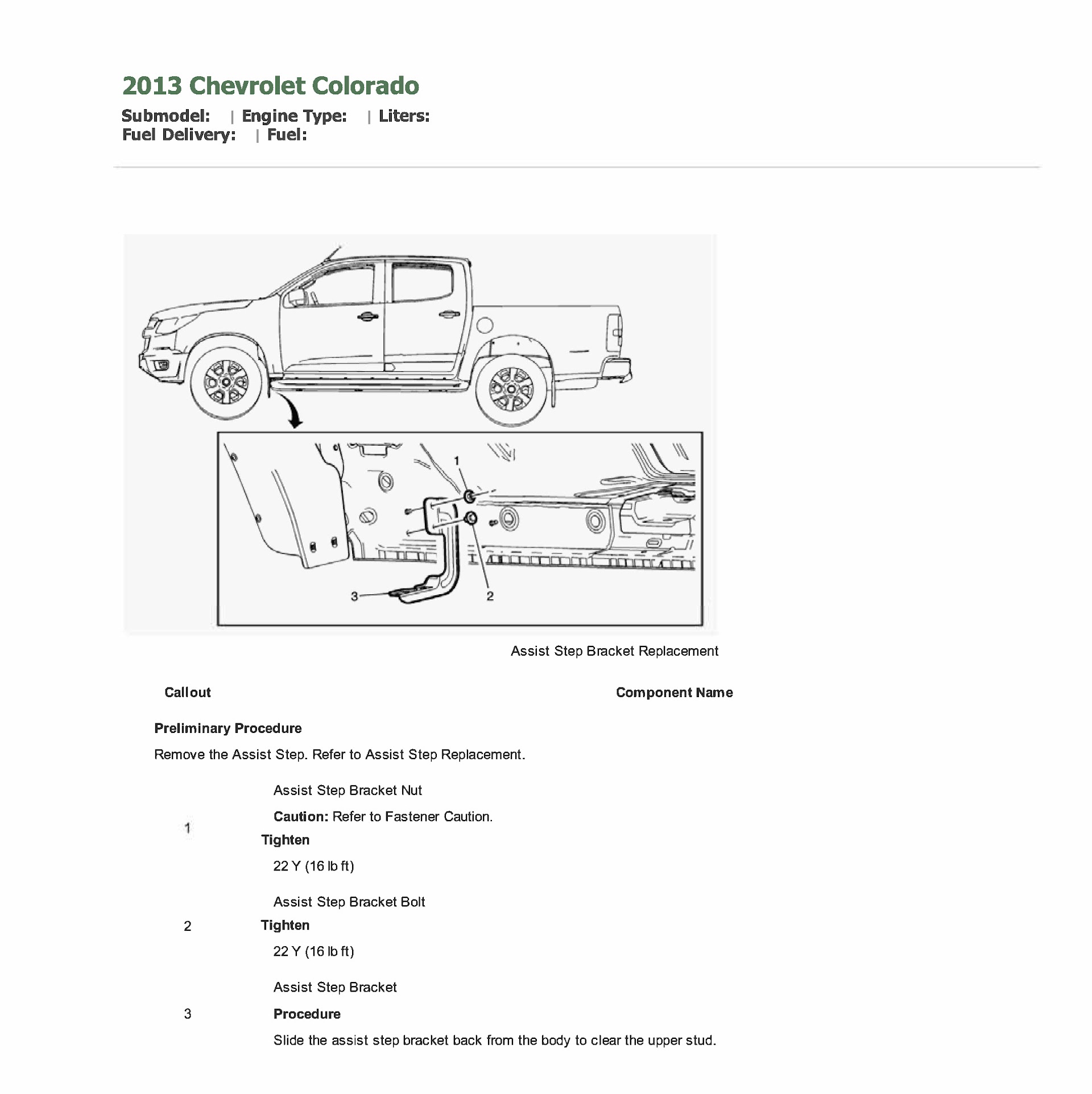 2012-2017 Chevrolet Colorado Repair Manual