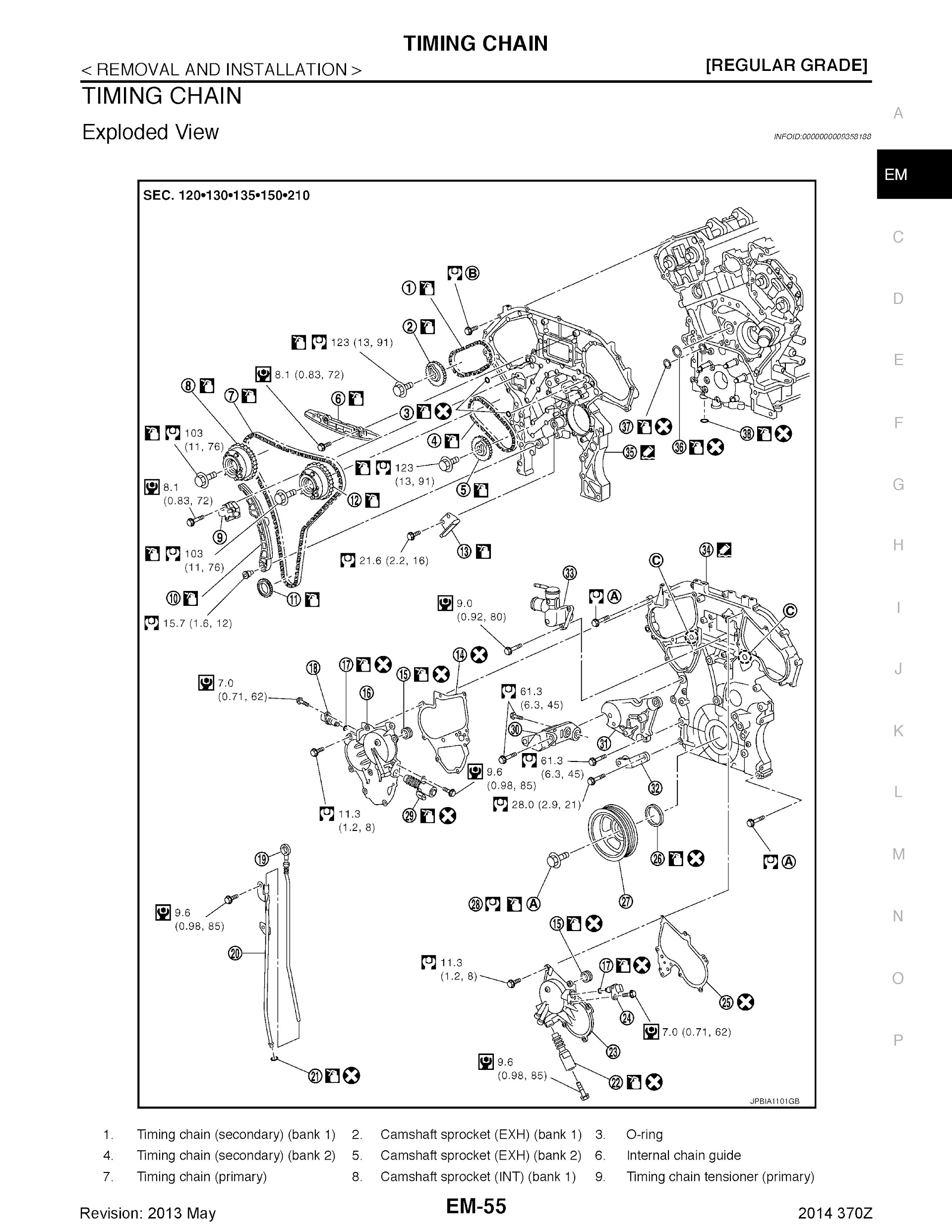 CONTENTS: 2014 Nissan 370Z Repair Manual, Timing Chain