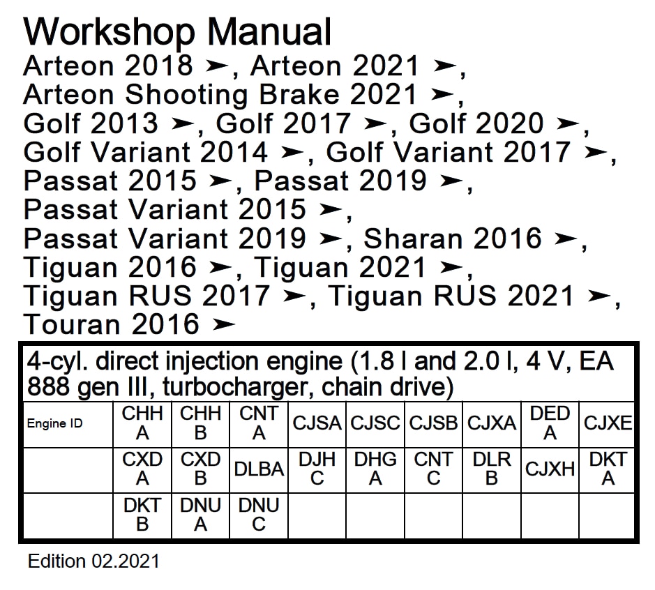 2011-2020 Volkswagen Sharan Repair Manual