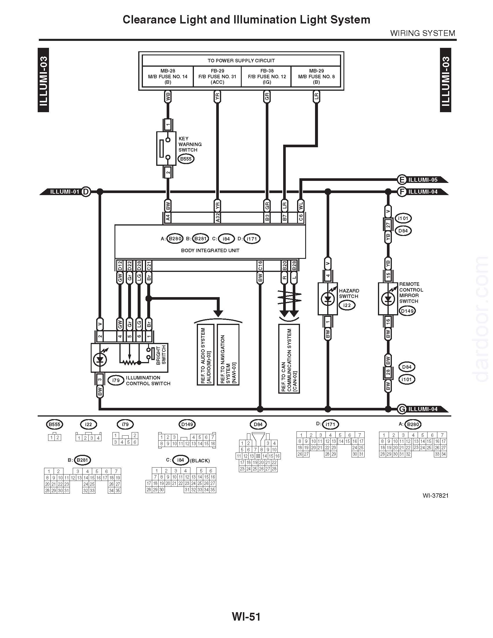 2013 Subaru Impreza XV wiring diagram, Light System