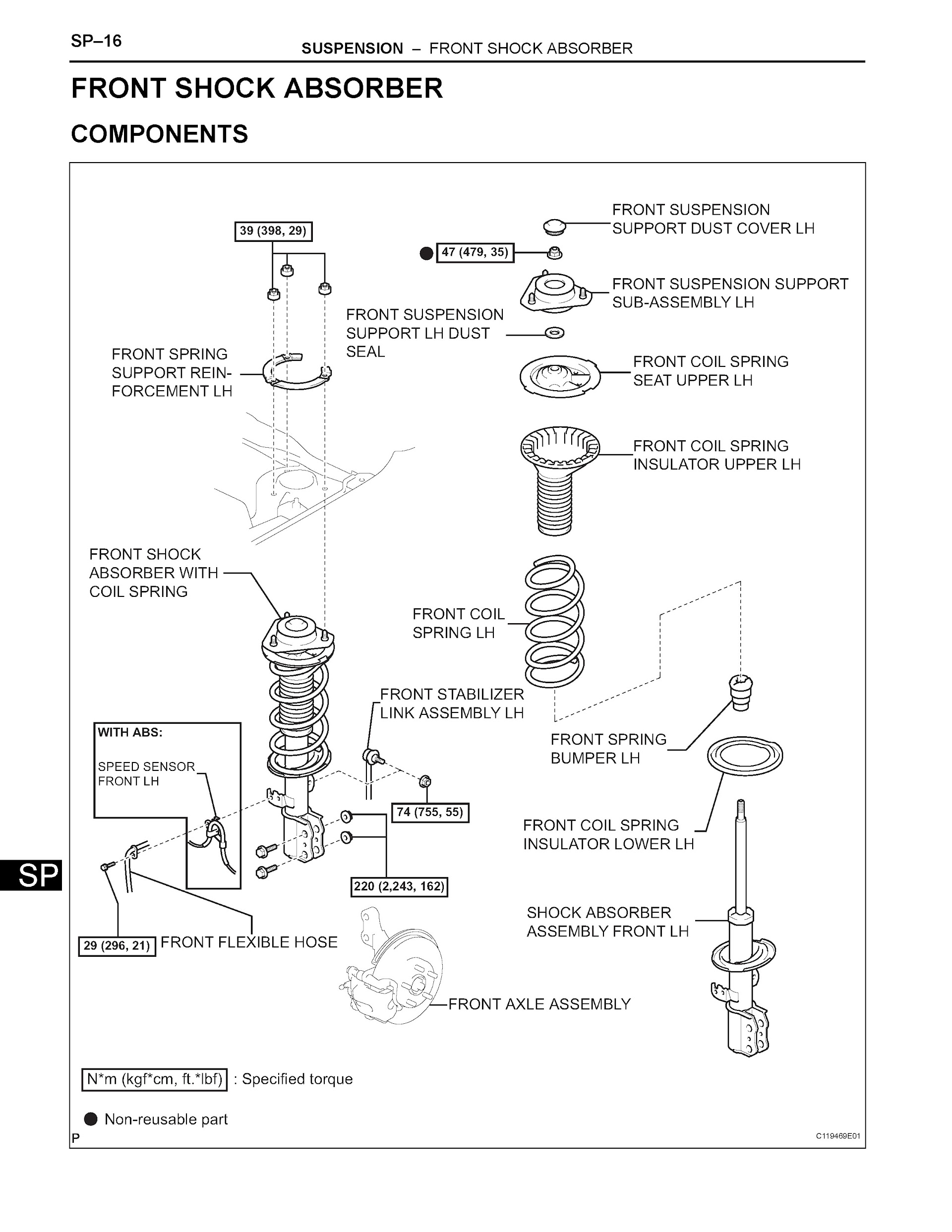 2007 Toyota Matrix Repair Manual, Front Shock Absorber