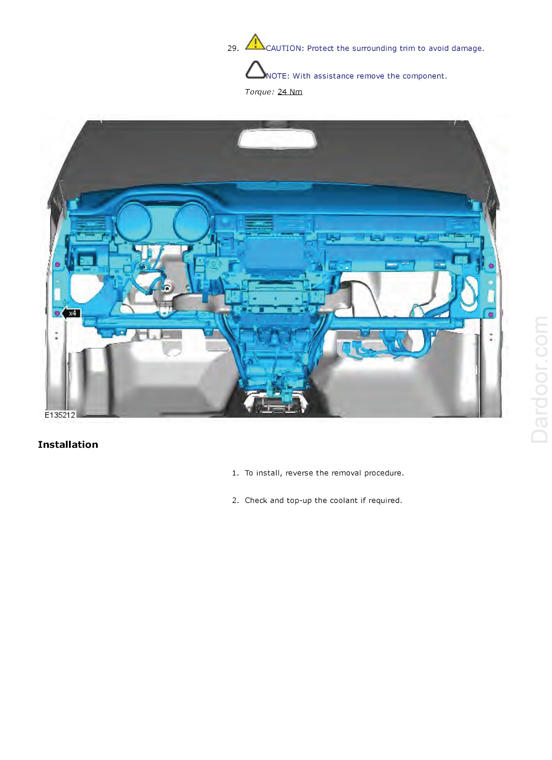 2013 Range Rover Evoque Repair Manual, Instrument Panel