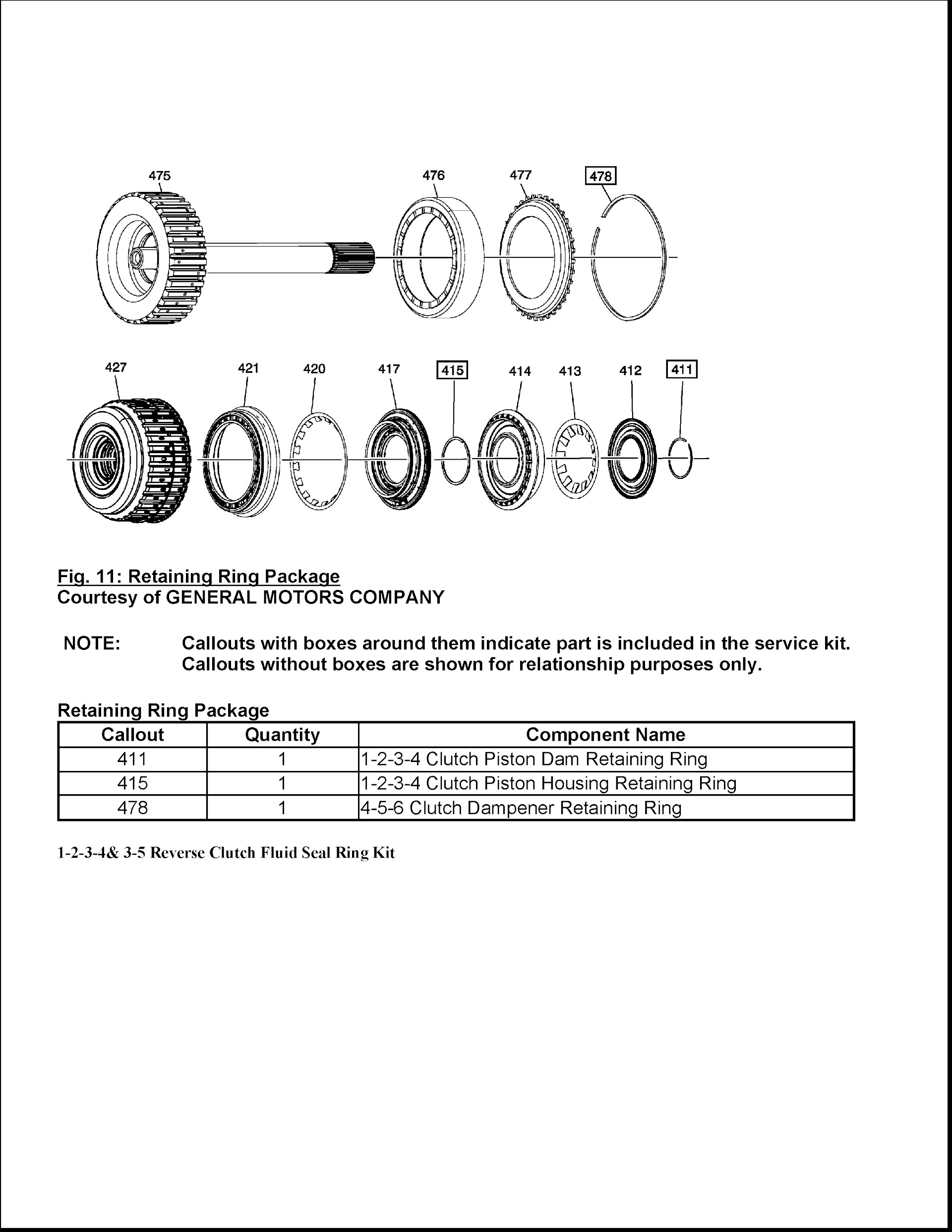 CONTENTS: 2014-2017 Chevrolet Corvette Repair Manual C7, Retaining Ring