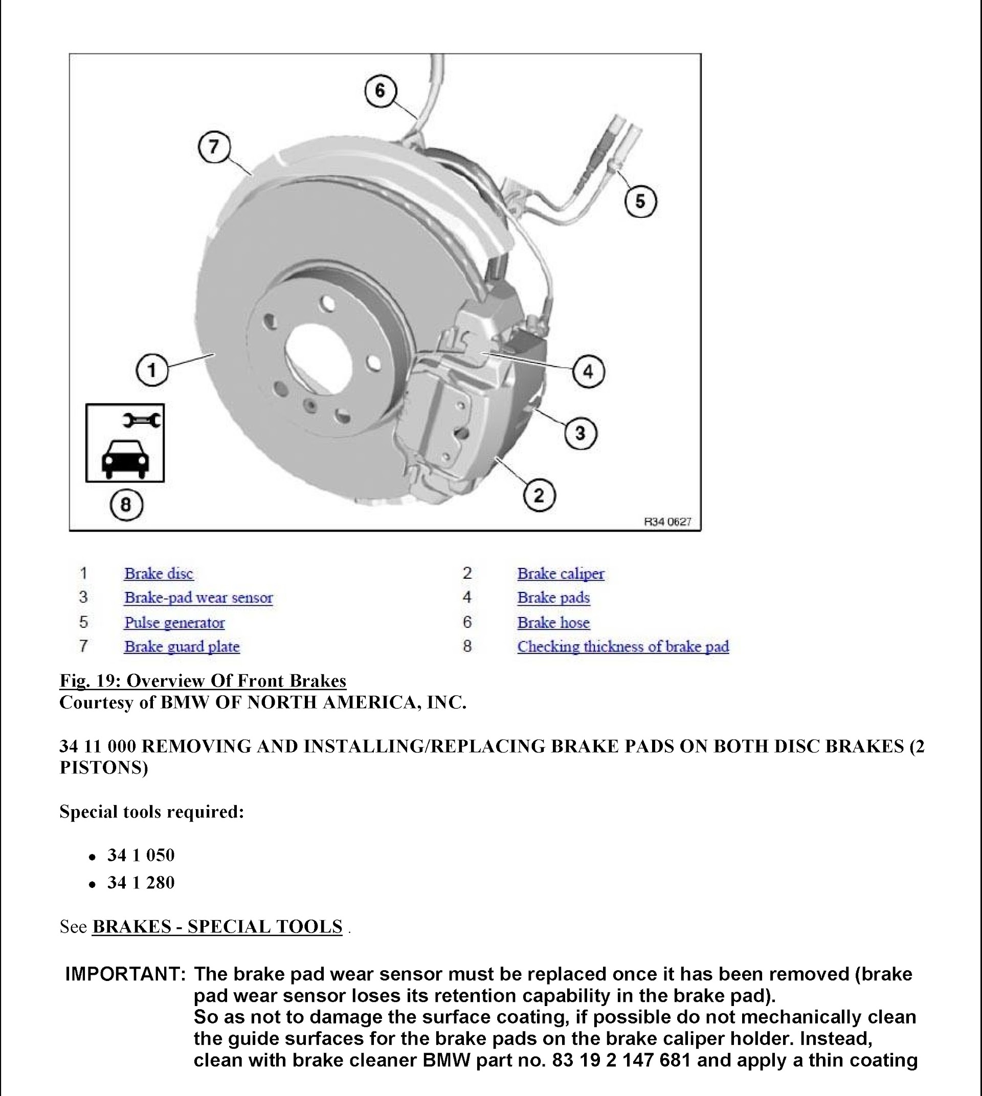 2014 BMW X6 Repair Manual, Brake Disc Replacement