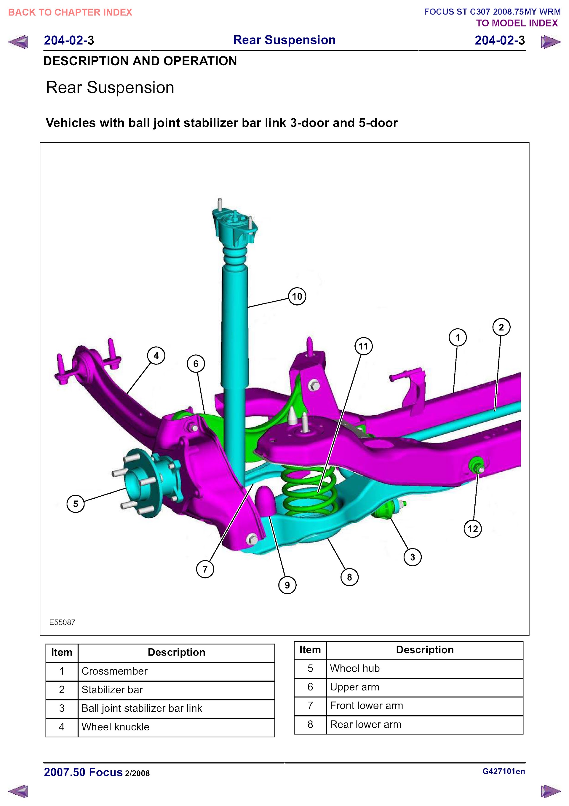 2011 Ford Focus Repair Manual Rear Suspension