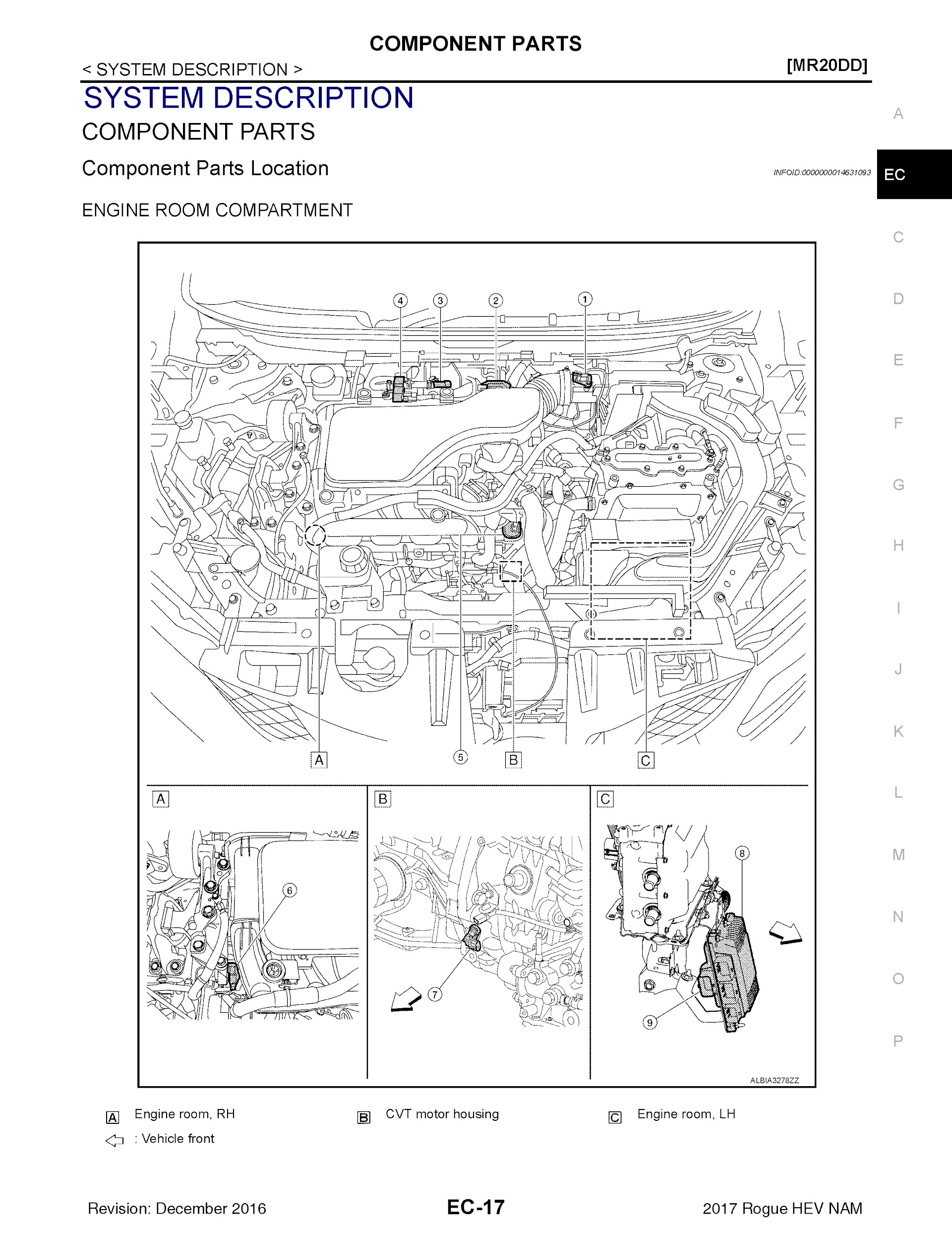 2017-2020 Nissan Rogue Hybrid T32 Repair Manual Component Parts