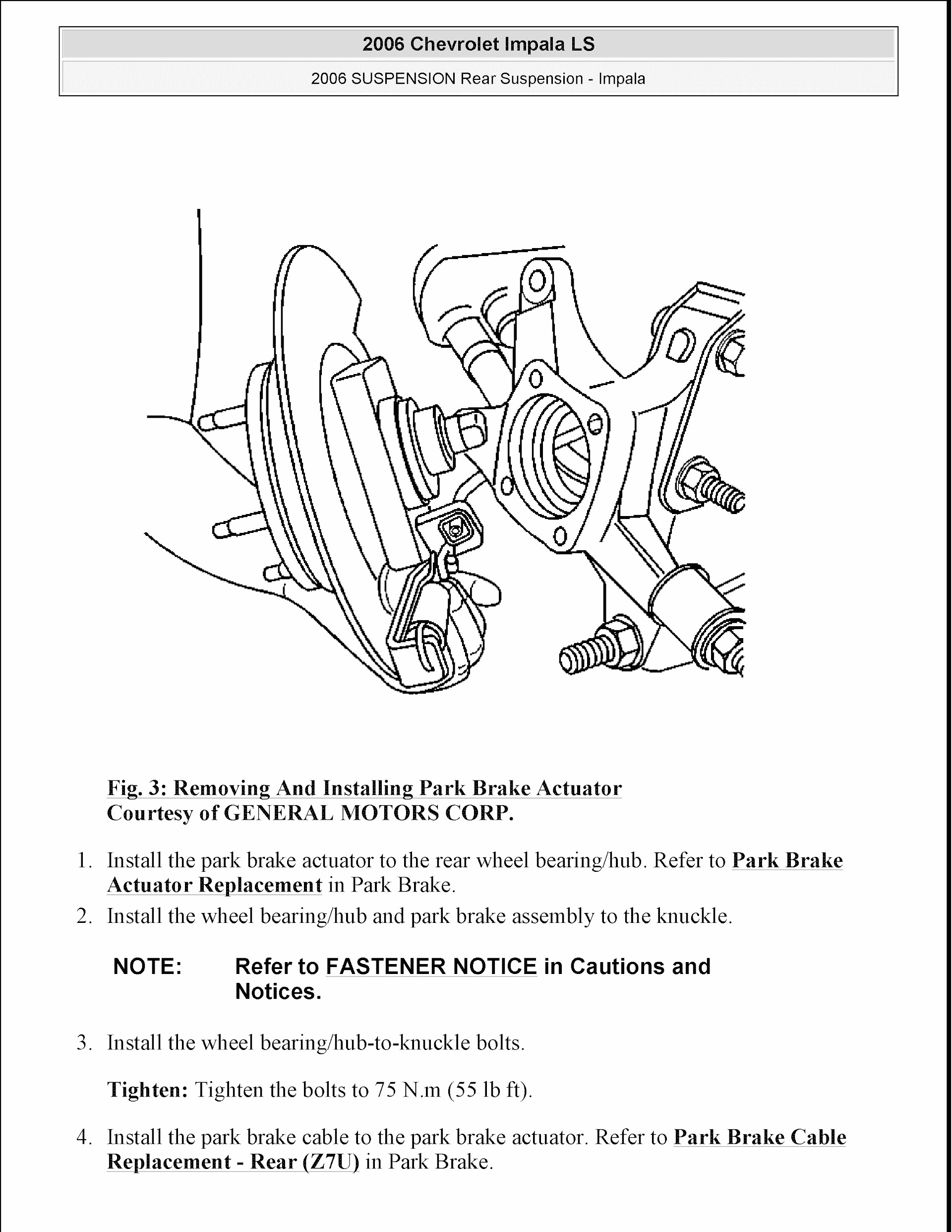 2006-2010 Chevrolet Impala Repair Manual, Rear Suspension
