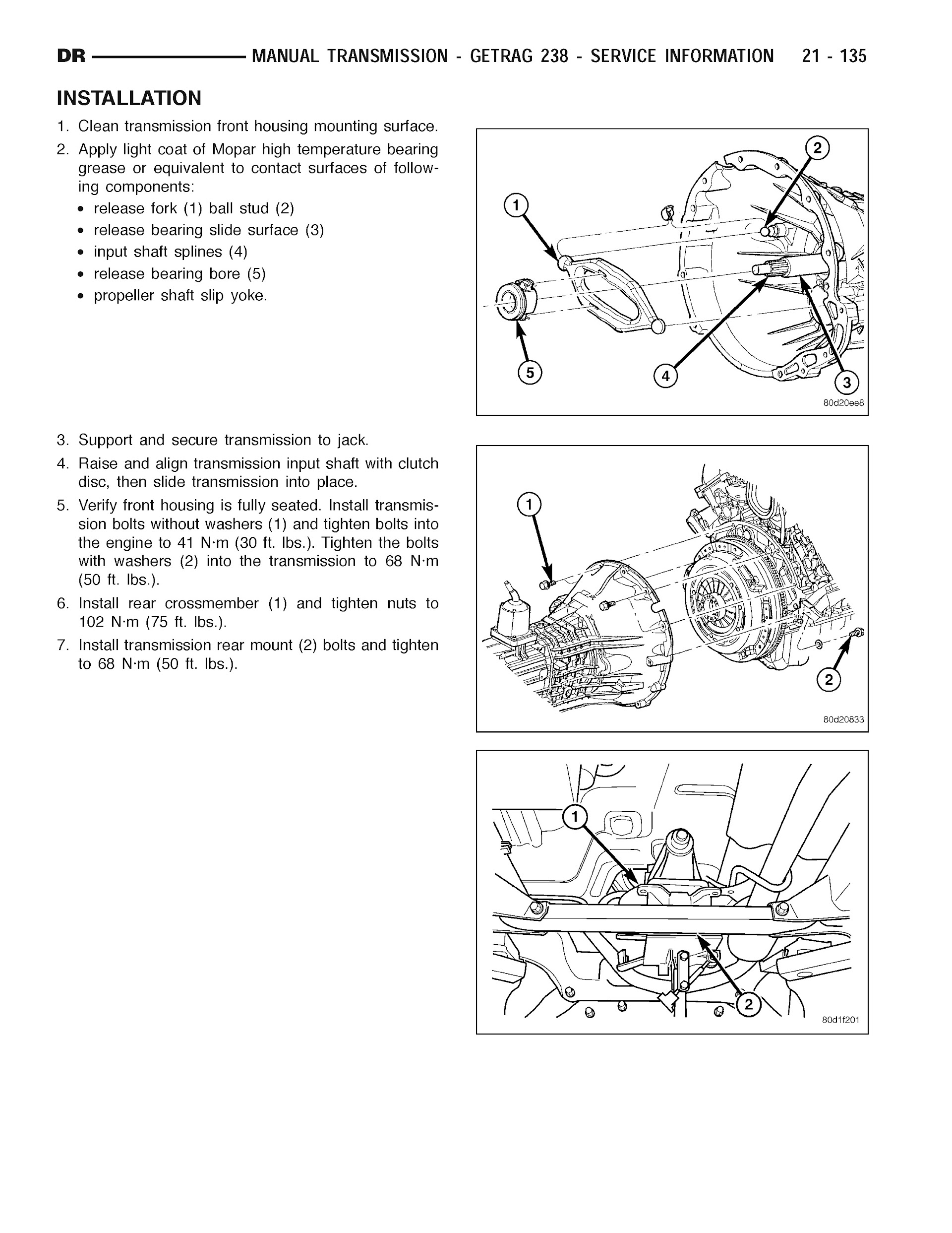 2007 Dodge RAM Repair Manual, Manual Transmission