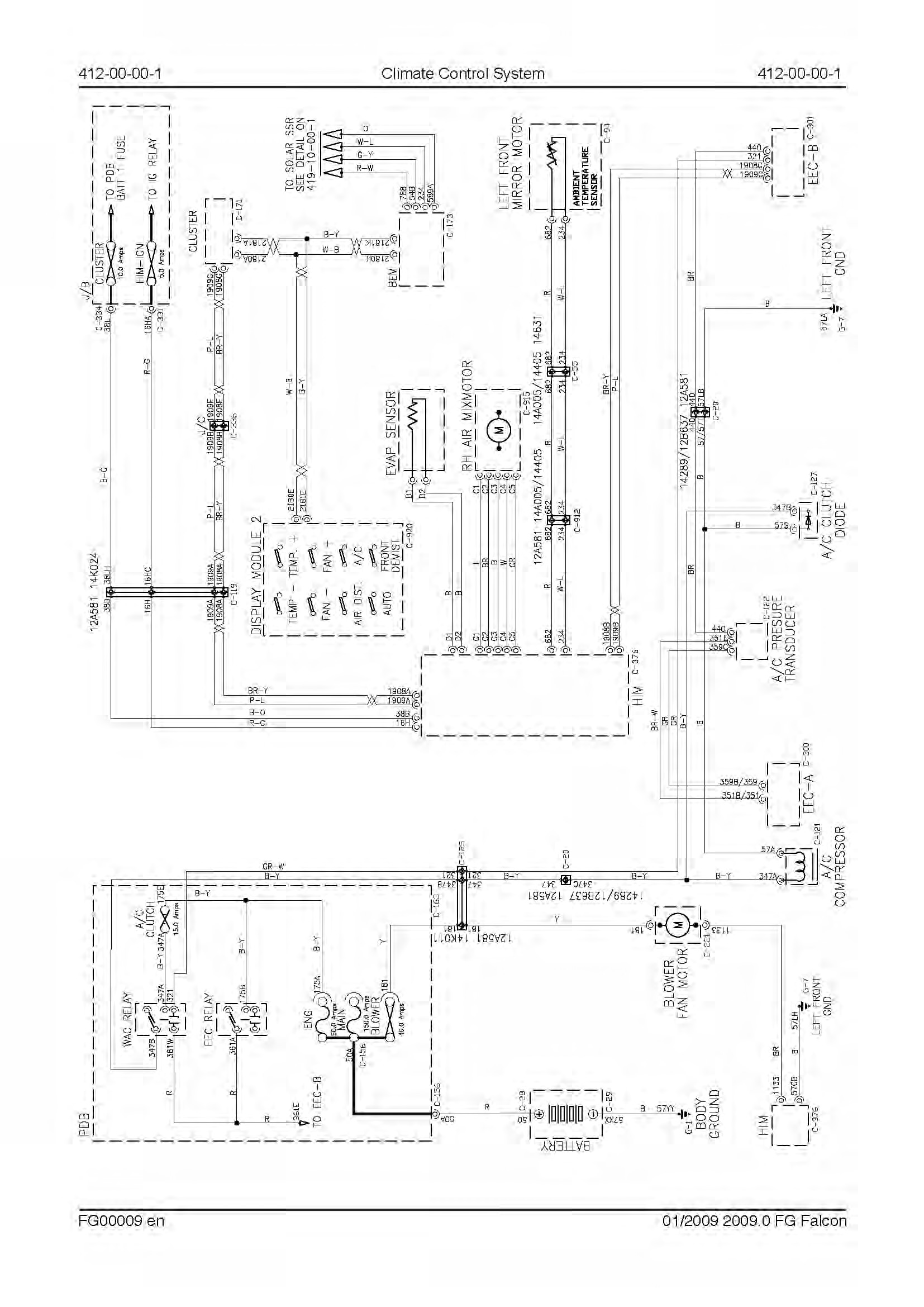 2014 Ford Falcon Repair Manual Climate Control Wiring System