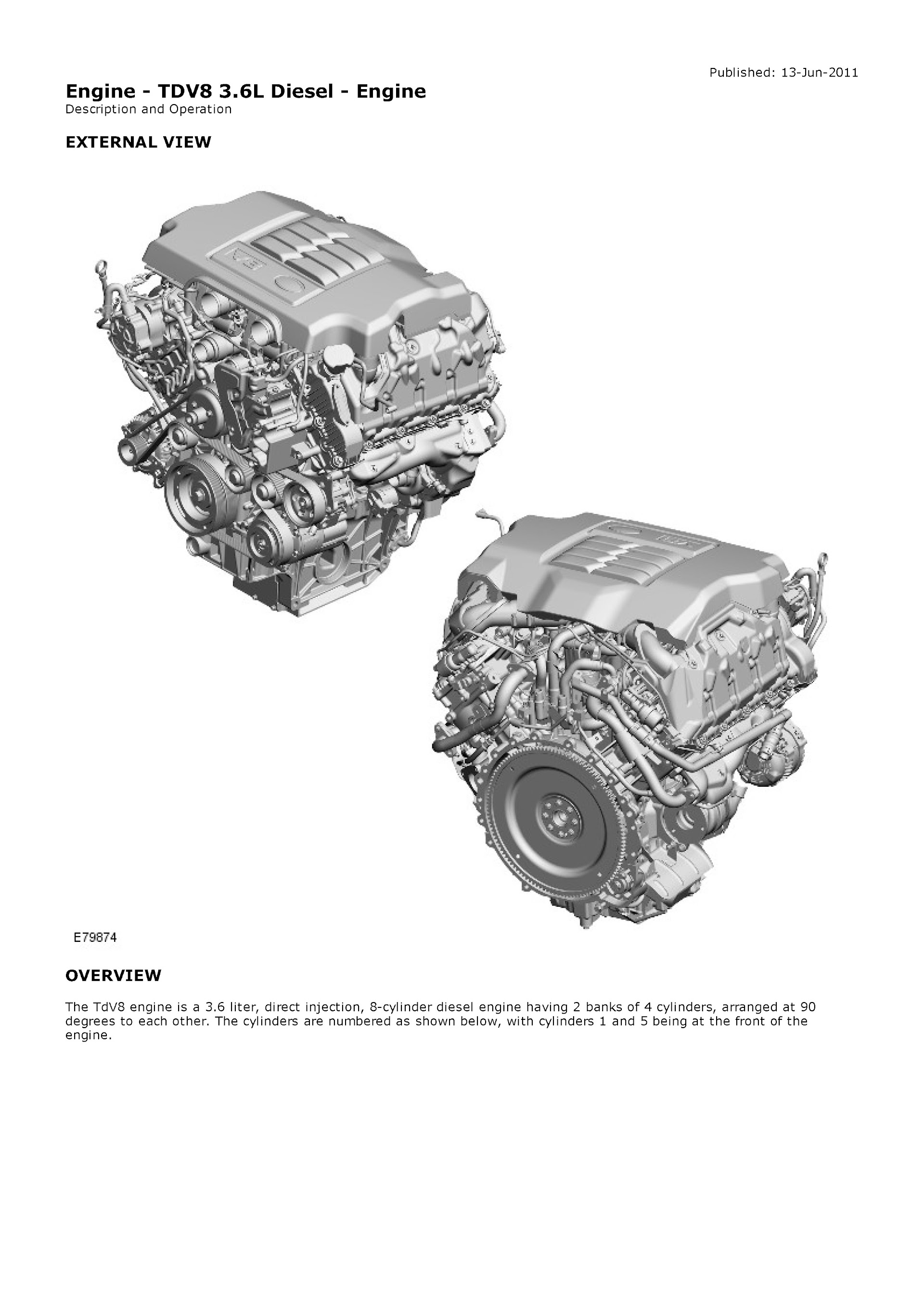2010-2012 Range Rover L322 Repair Manual, TDV8 3.6L Diesel