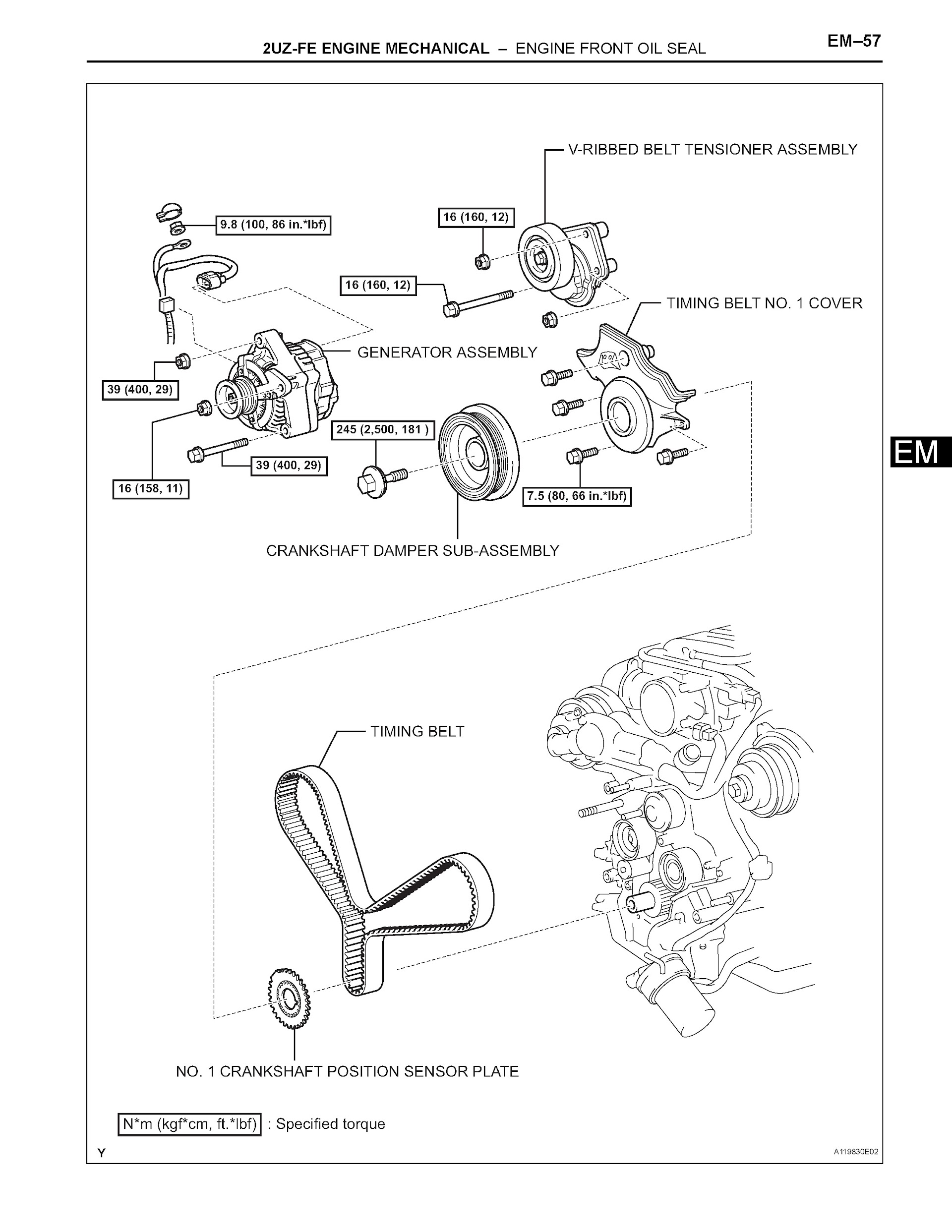 Toyota 4Runner Repair Manual, Engine Front Oil Seal