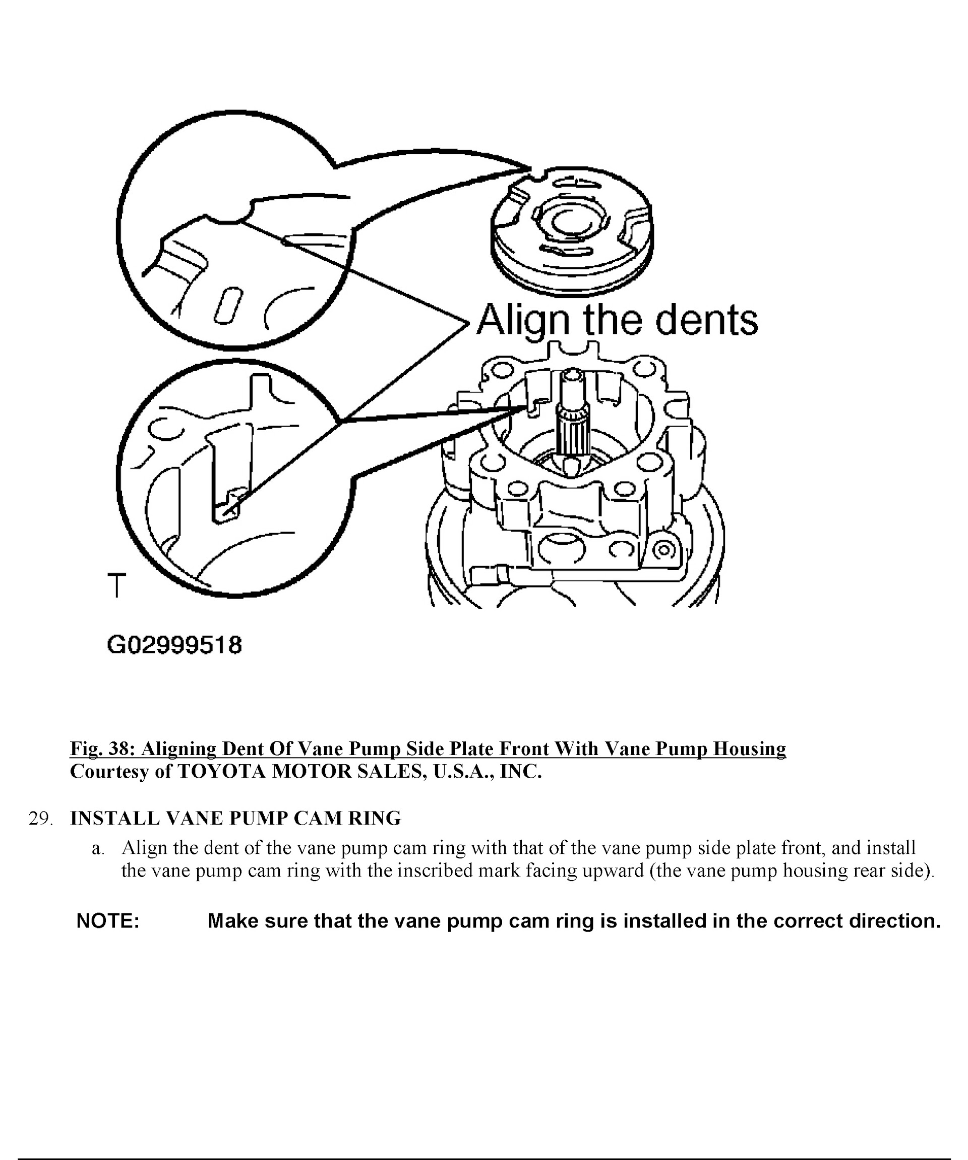 2006 Lexus LS 430 Repair Manual, Vane Pump CAM RING Installation