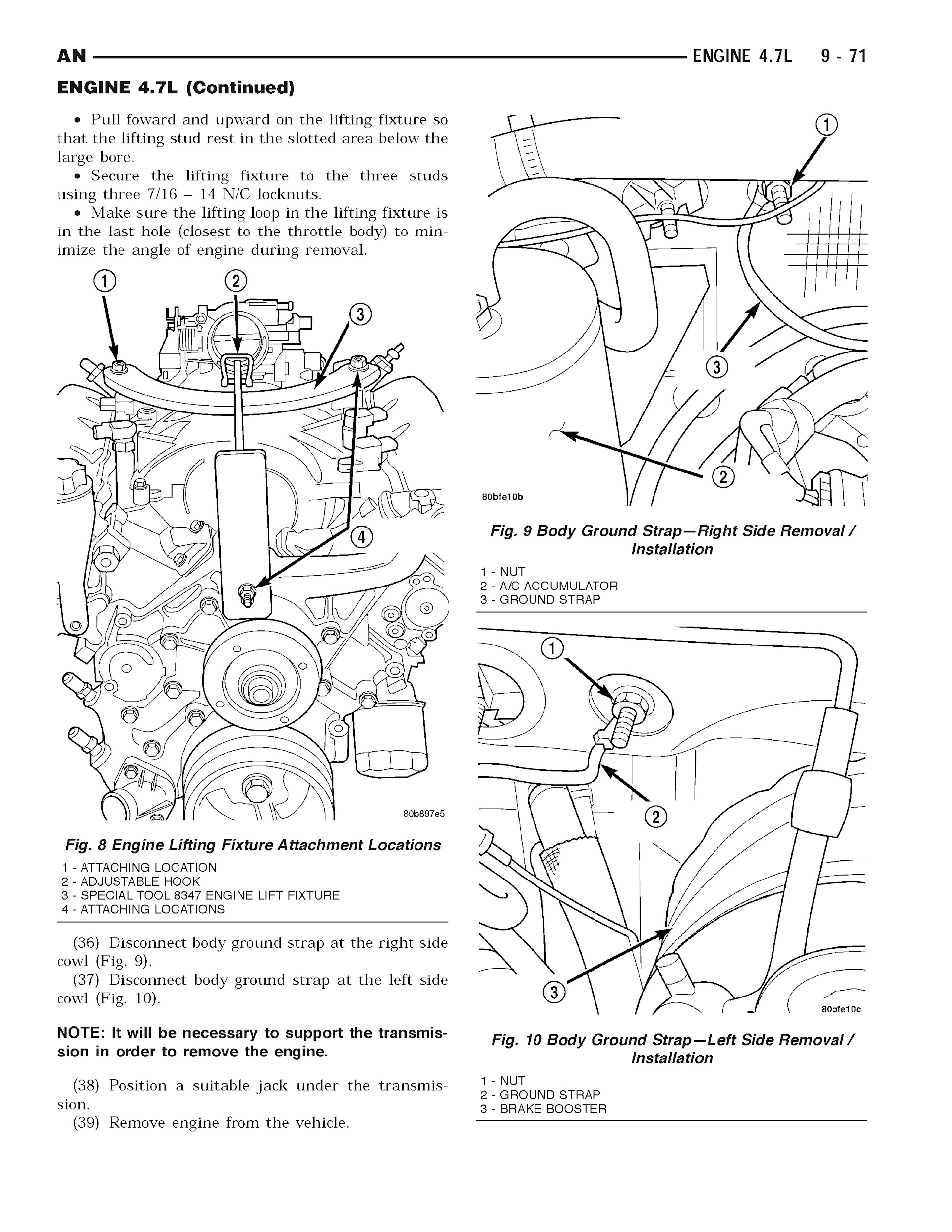 2004 Dodge Dakota Repair Manual, Engine 4.7L