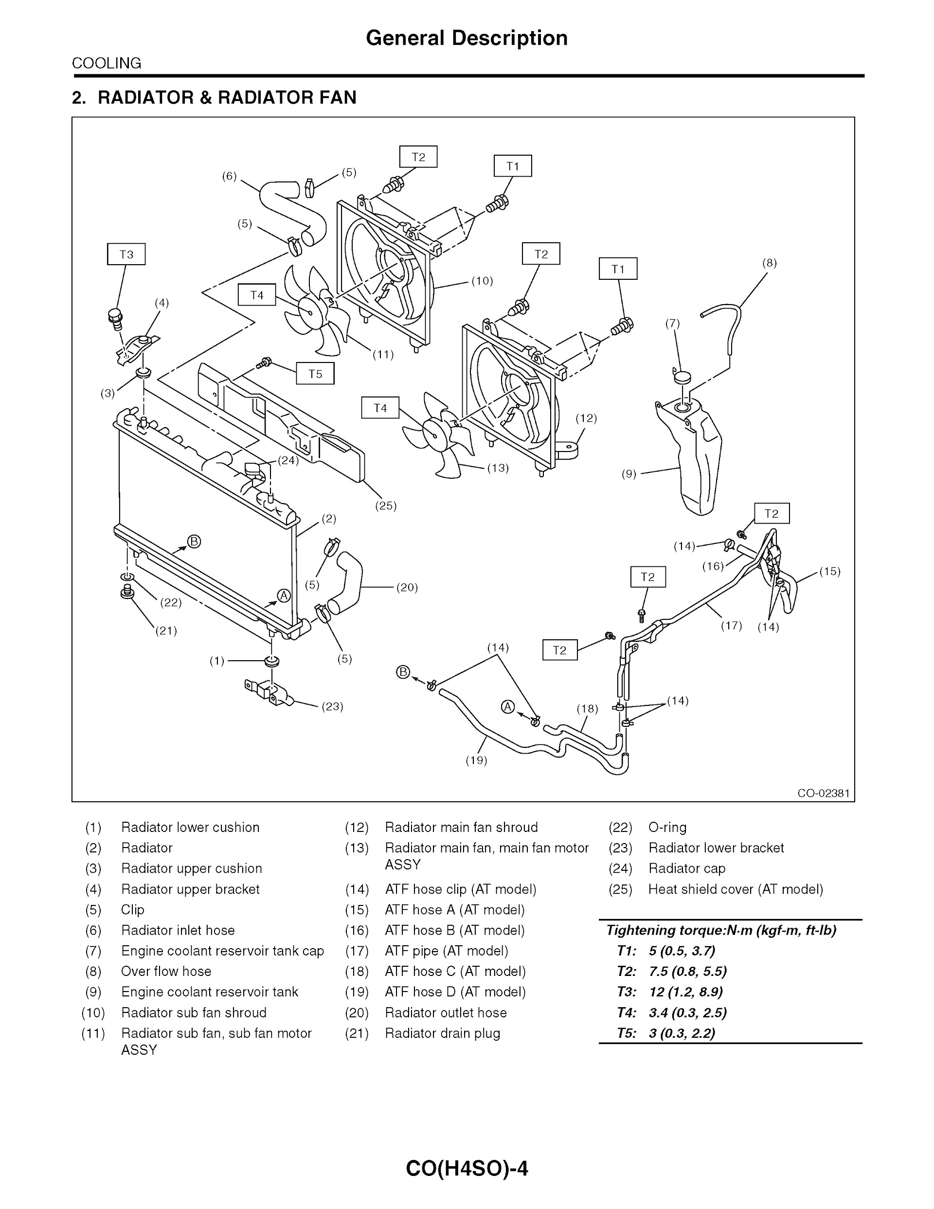 2009 Subaru Impreza Repair Manual Radiator