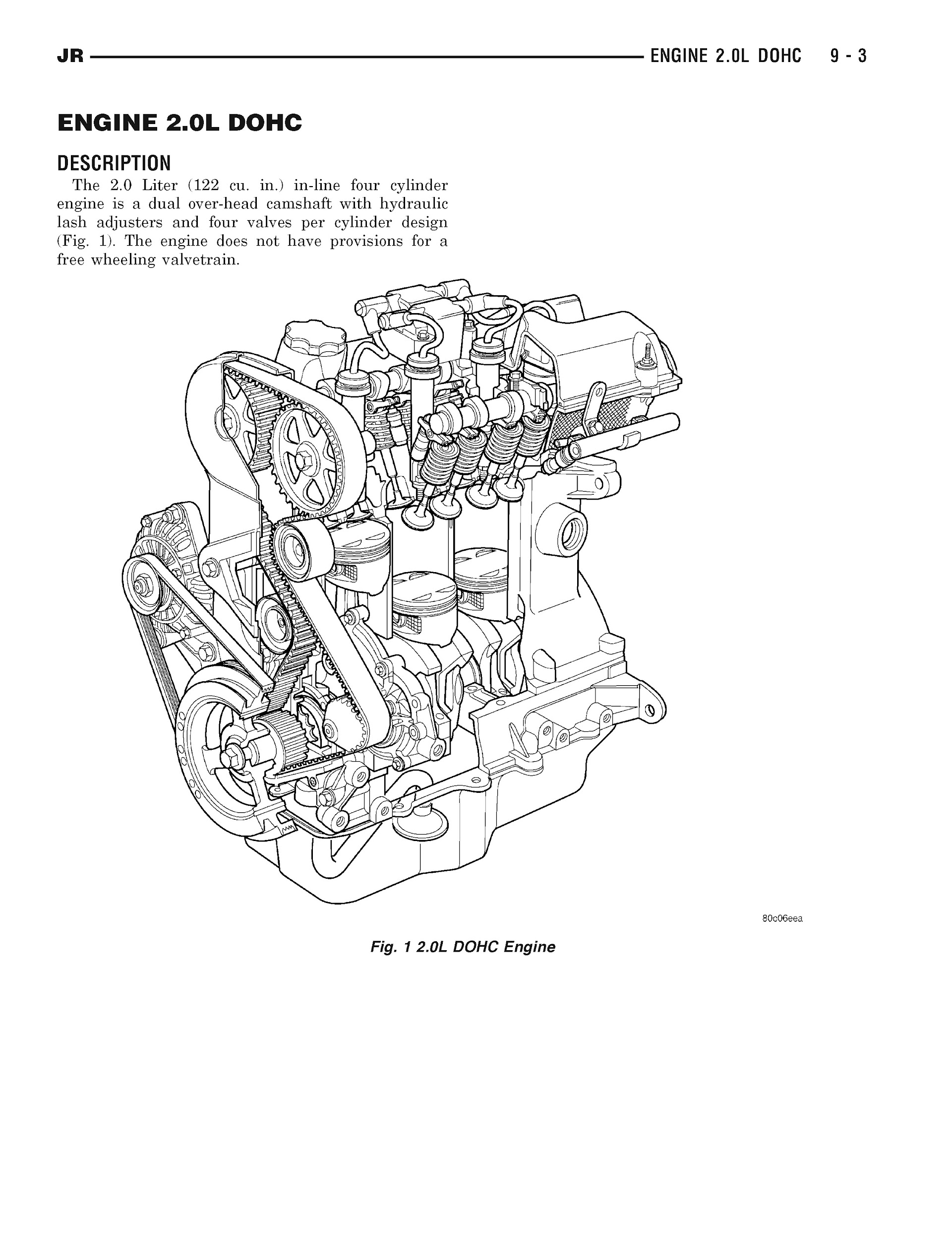 2001-2006 Chrysler Sebring Repair Manual, Engine 2.0L DOHC