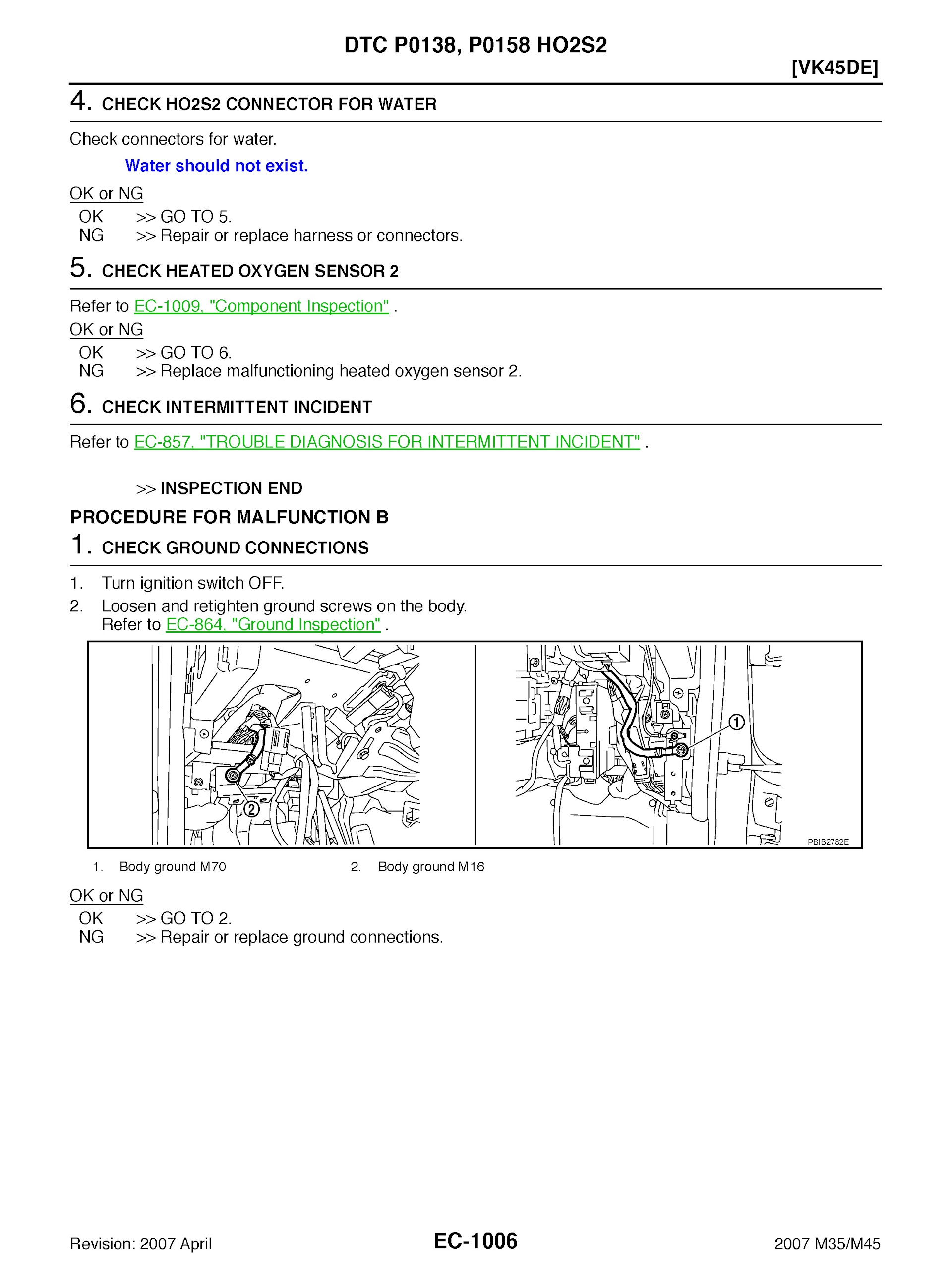 2003-2007 Infiniti M45-M35 Repair Manual, DTC Codes