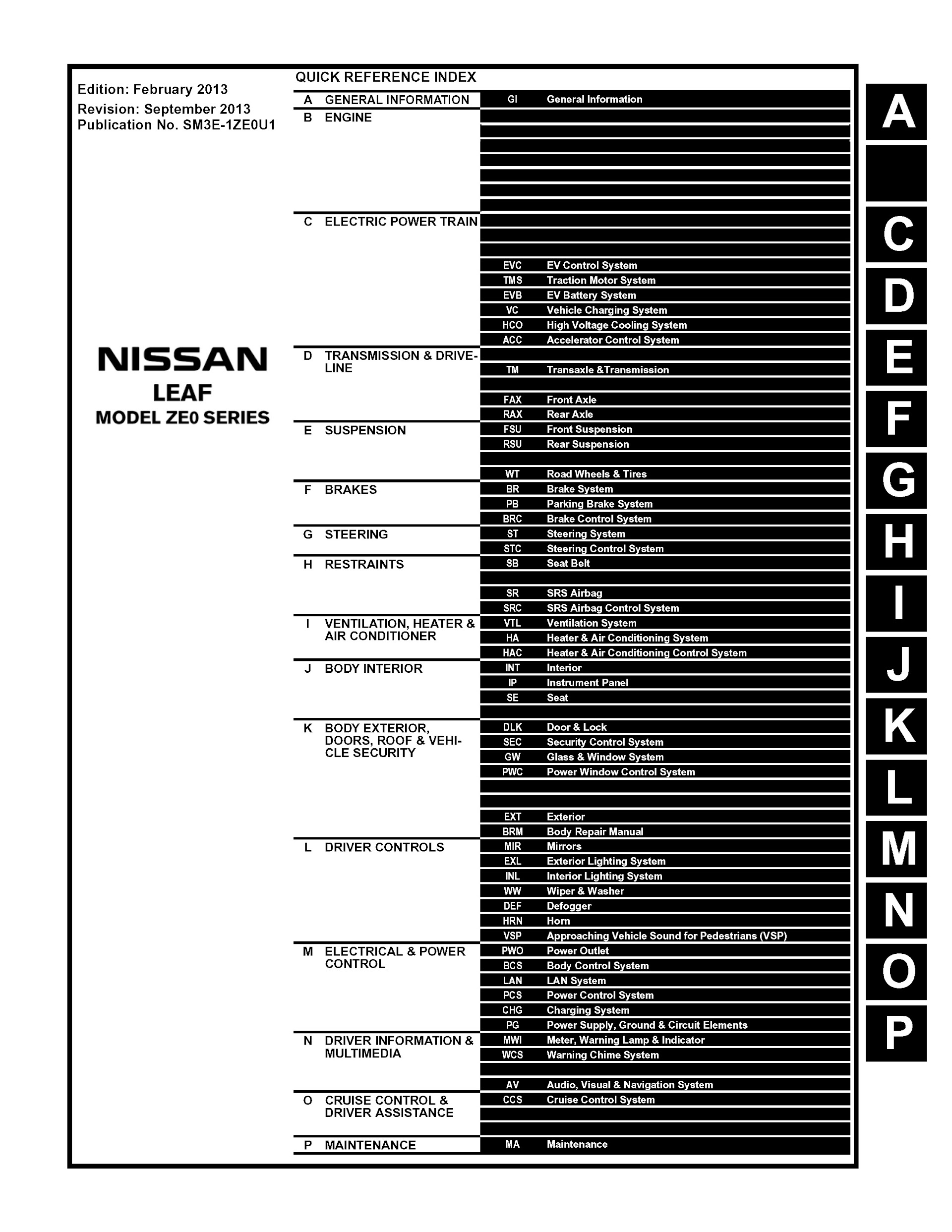 Download 2013 Nissan Leaf Repair Manual.