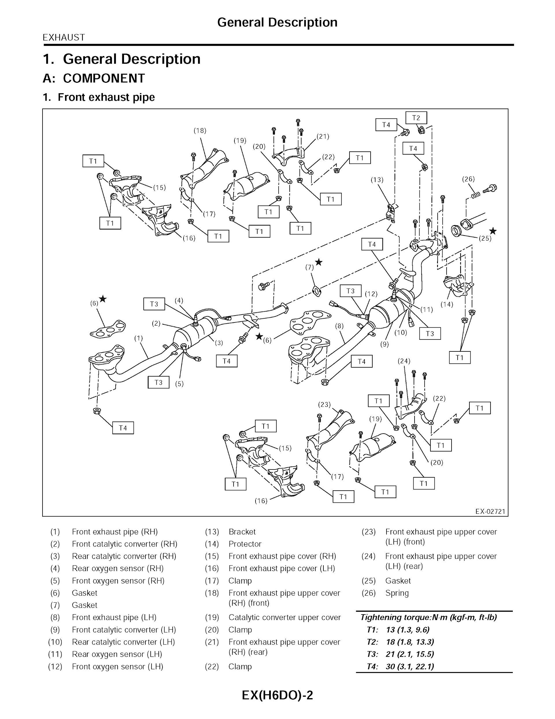 2014 Subaru Tribeca Repair Manual, General Description