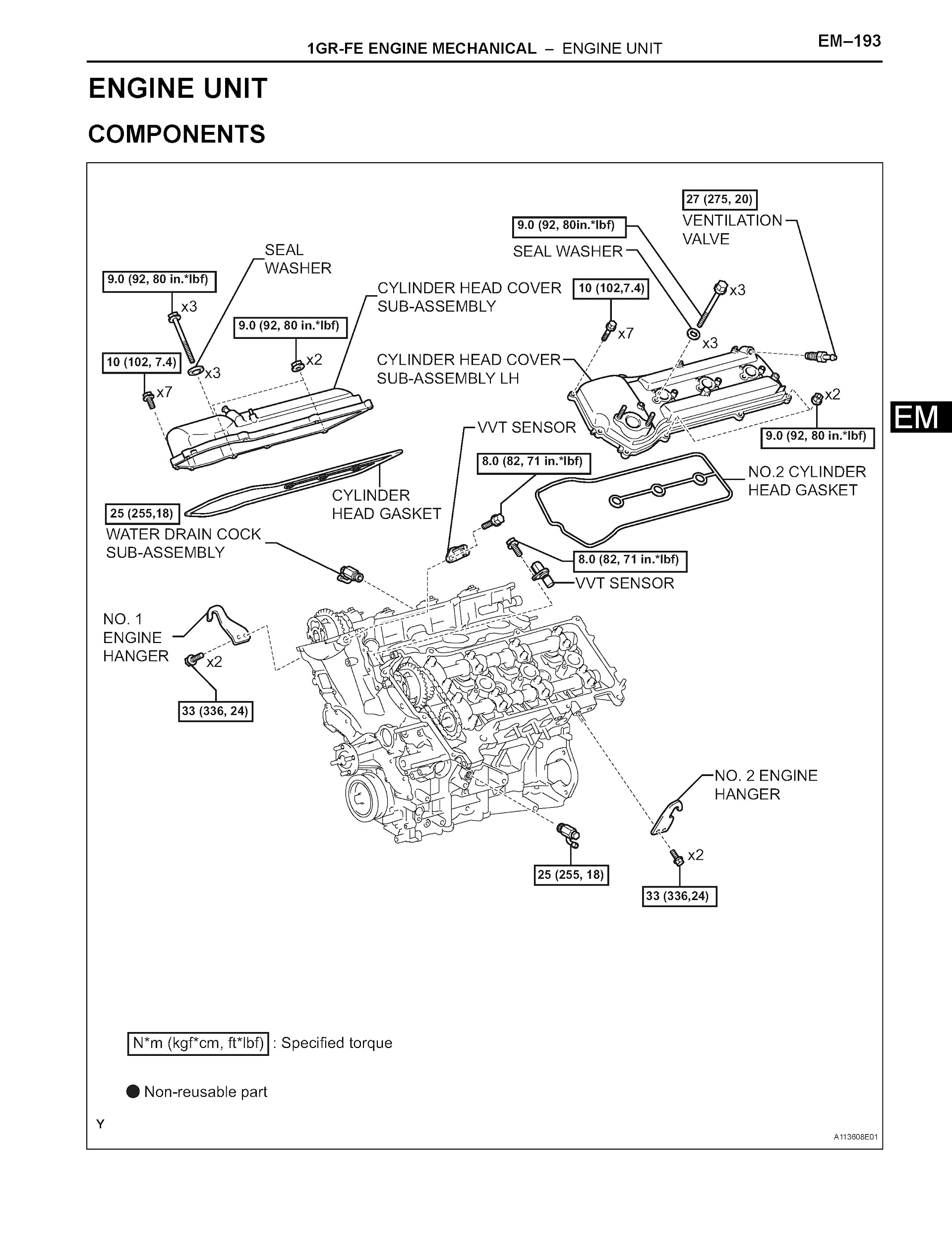 2008 Toyota Tacoma Repair Manual, 1GR-FE Engine Mechanical