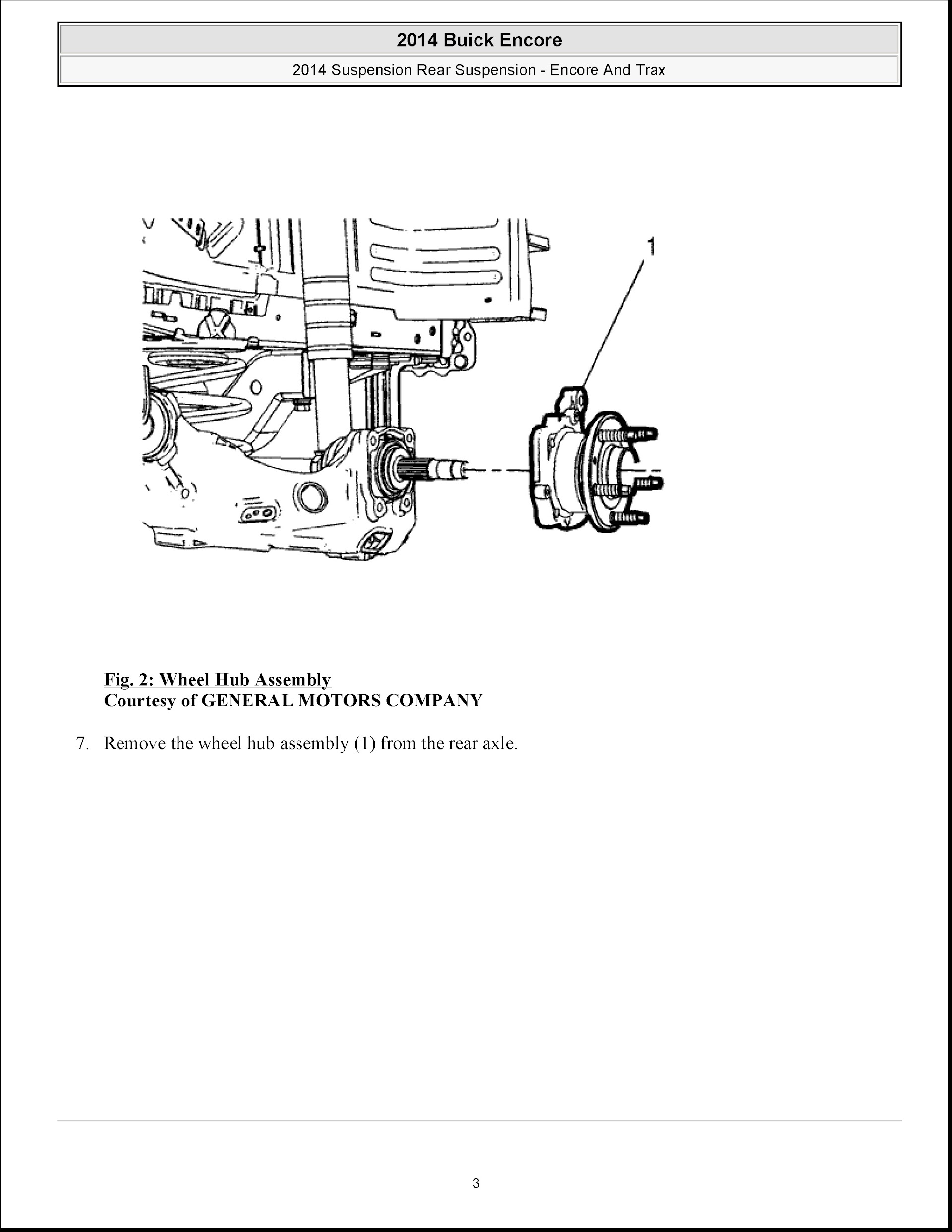 2014 Buick Encore Repair Manual Rear Suspension