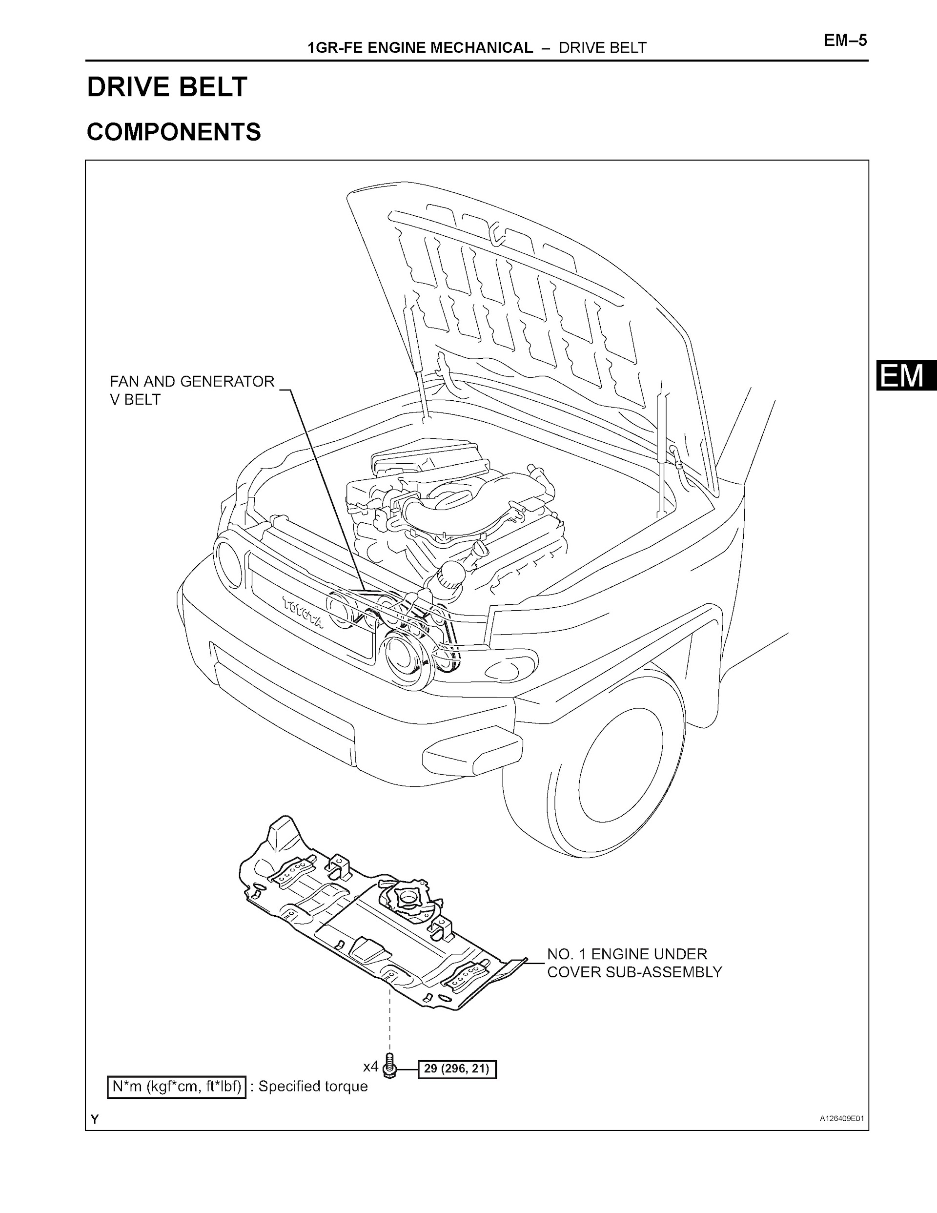 Toyota FJ Cruiser Repair Manual, Drive Belt Components
