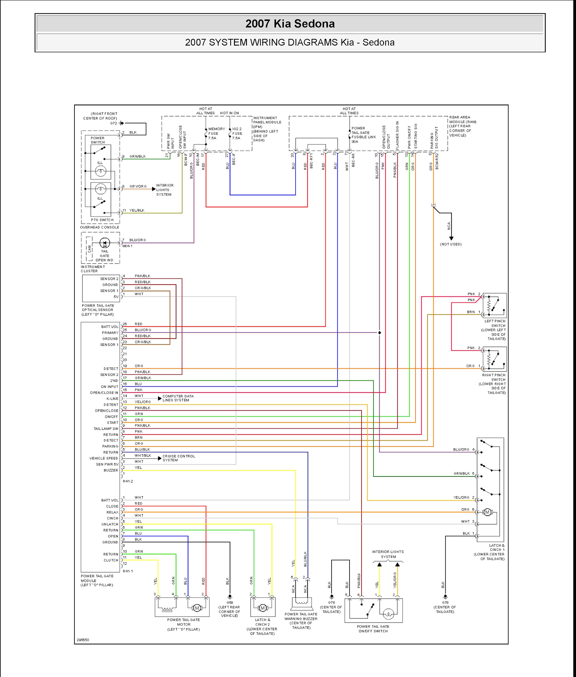2007 Kia Sedona Repair Manual, Wiring Diagram