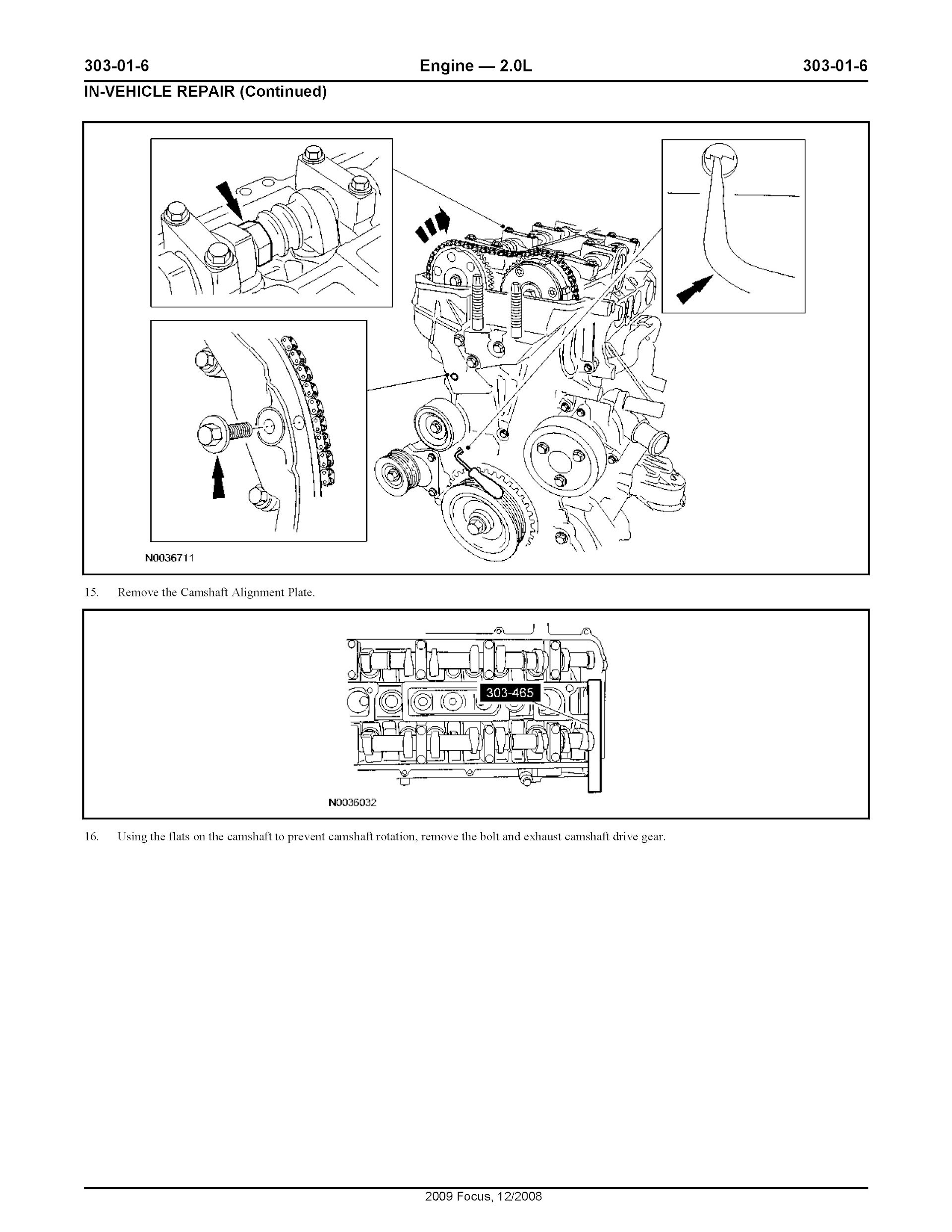 2011 Ford Focus Repair Manual Engine Mechanical 2.0L