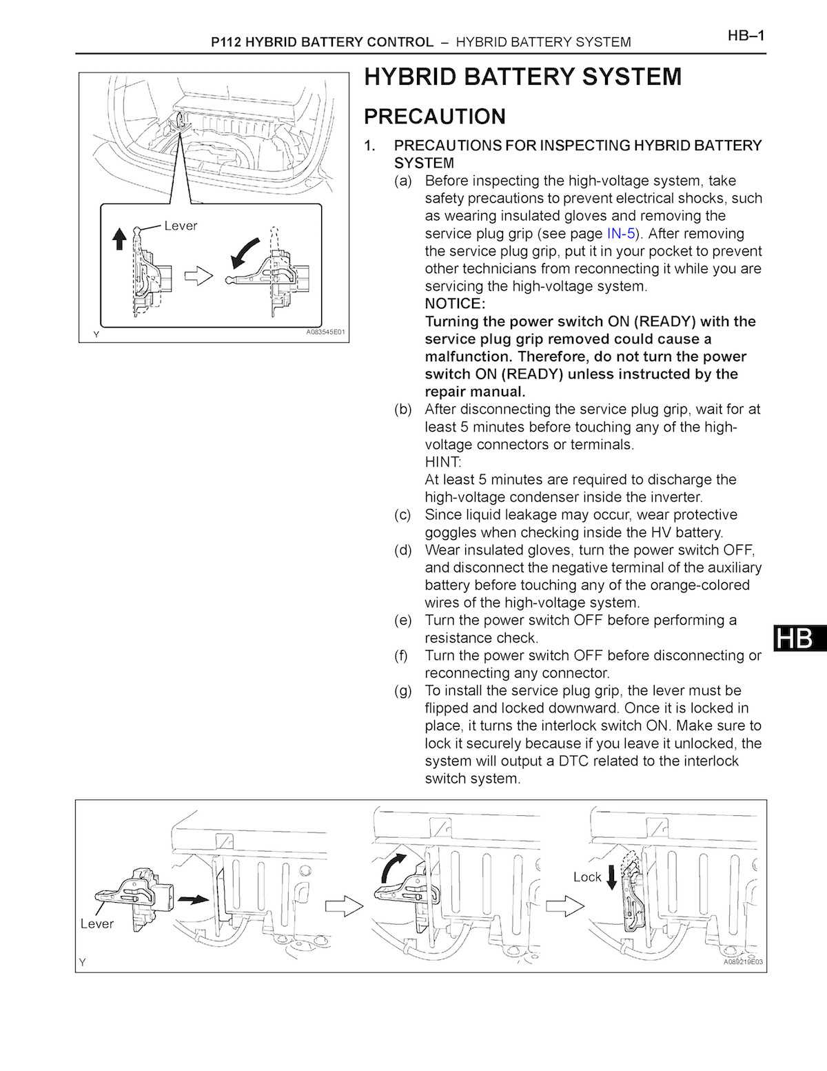 2006 Toyota Prius Repair Manual, P112 Hybrid Battery System