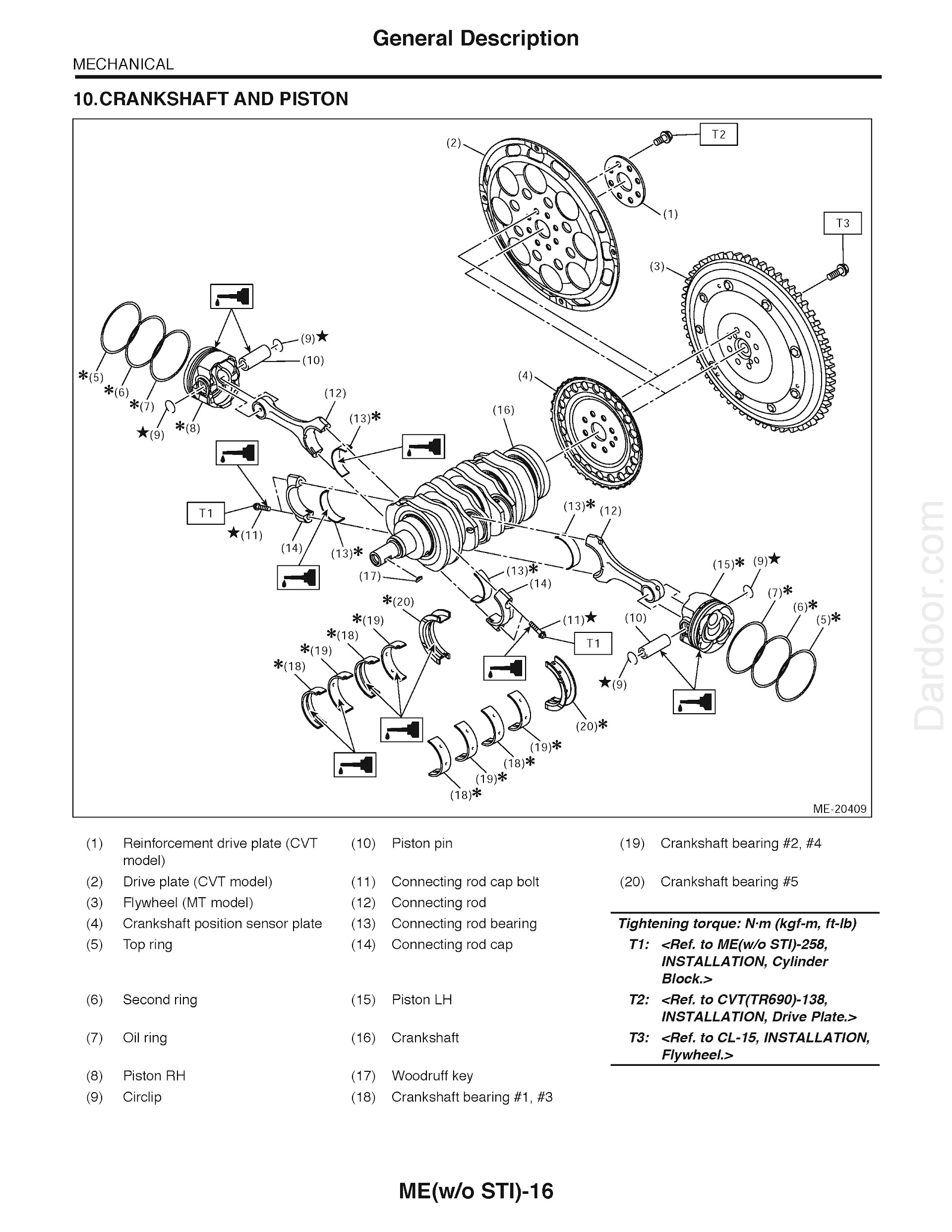 2017 Subaru WRX and WRX STI Repair Manual, Crankshaft and Piston