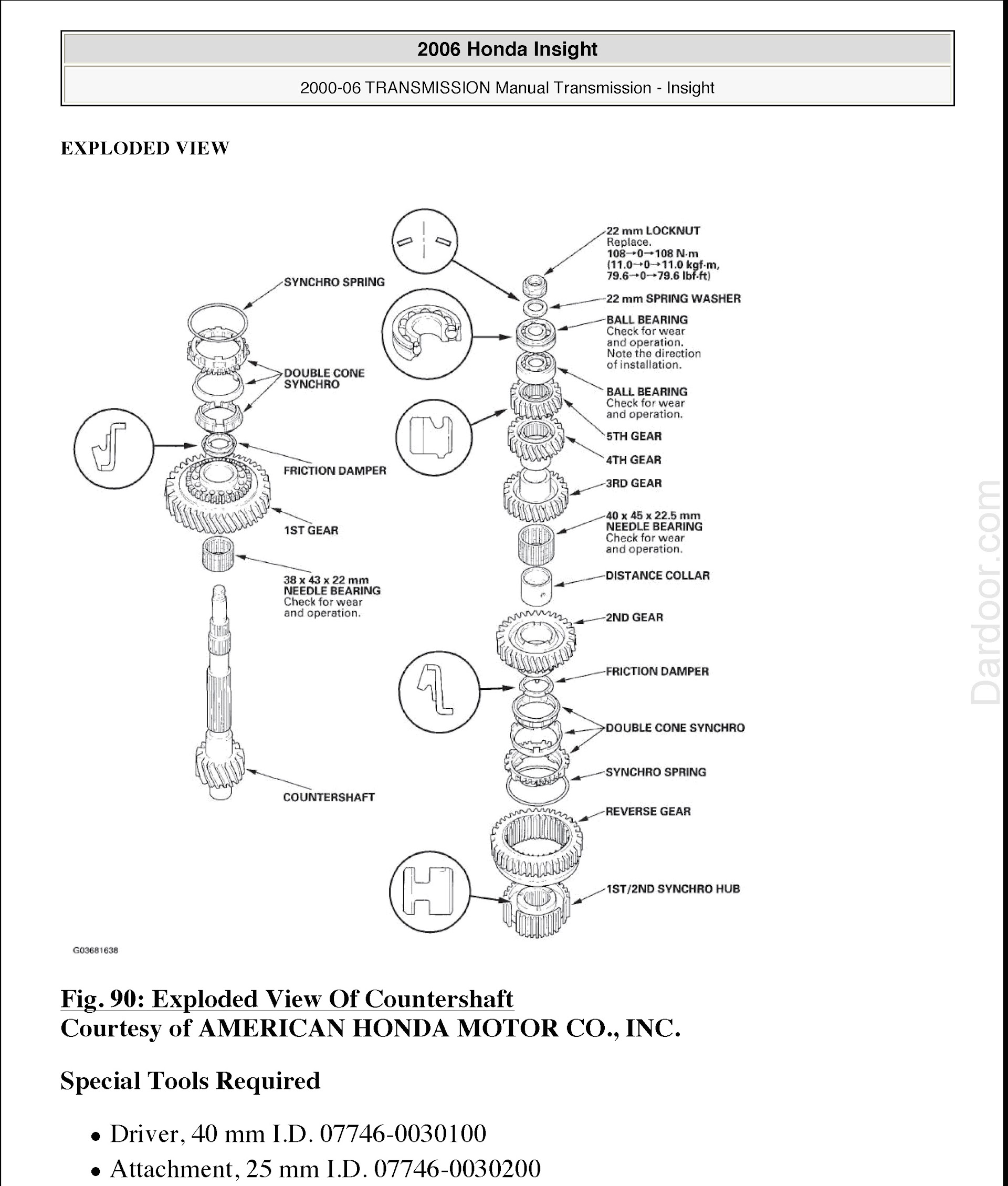 2000-2006 Honda Insight Repair Manual, transmission manual