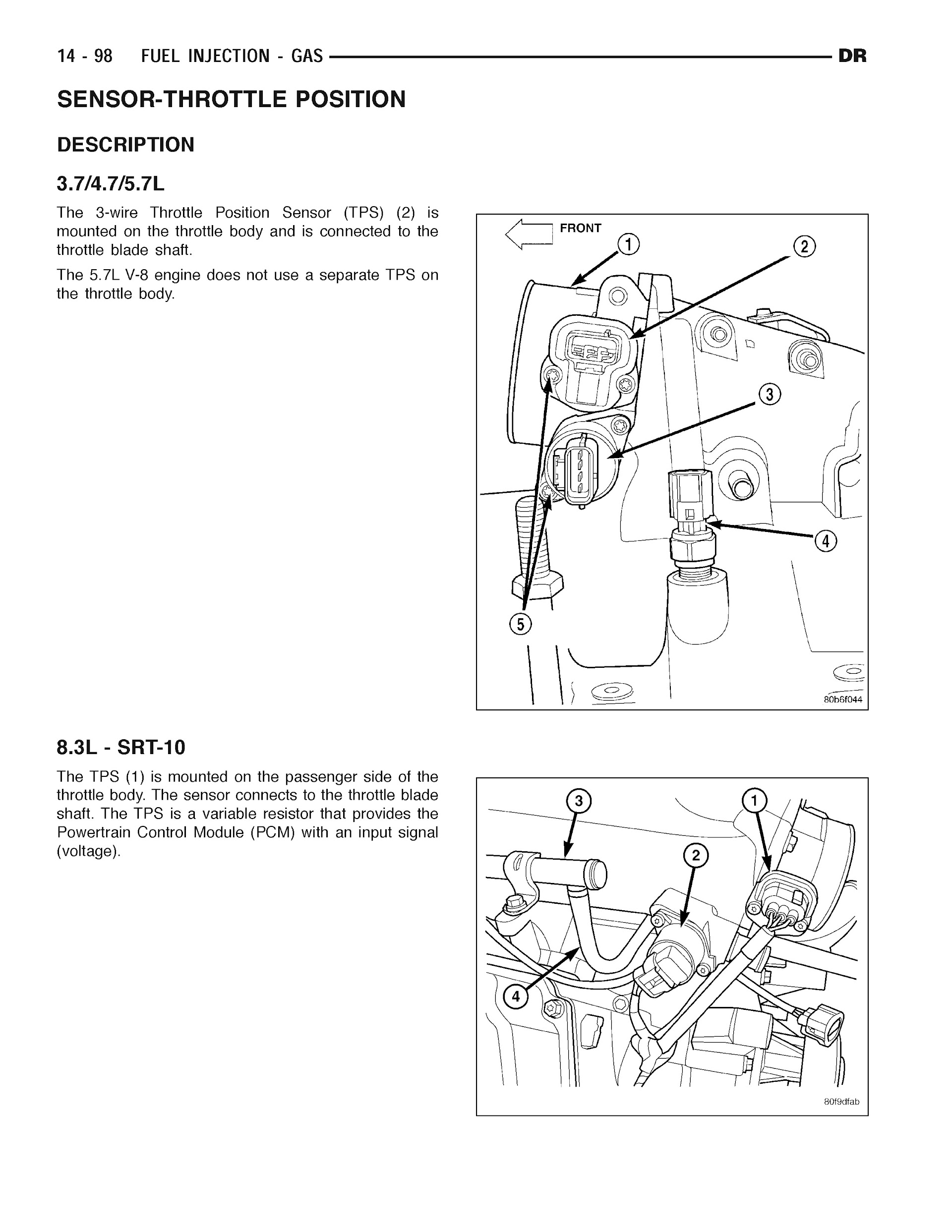 2007 Dodge RAM Repair Manual, Sensor - Throttle Position