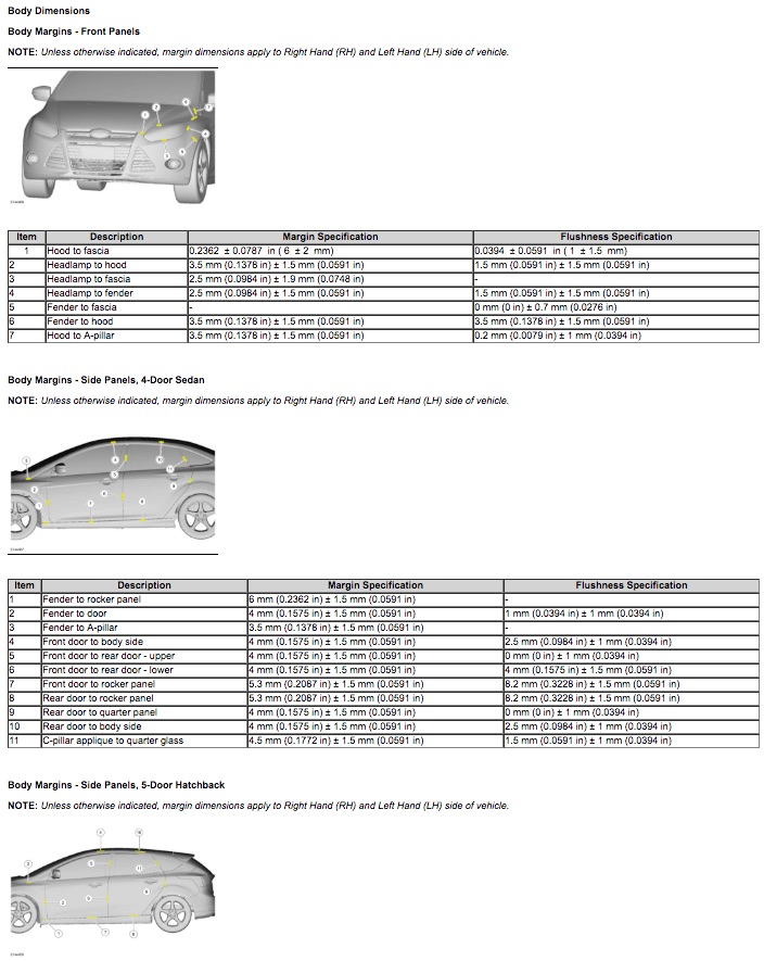Ford Focus Repair Manual (2012-2013), Body Repair Manual