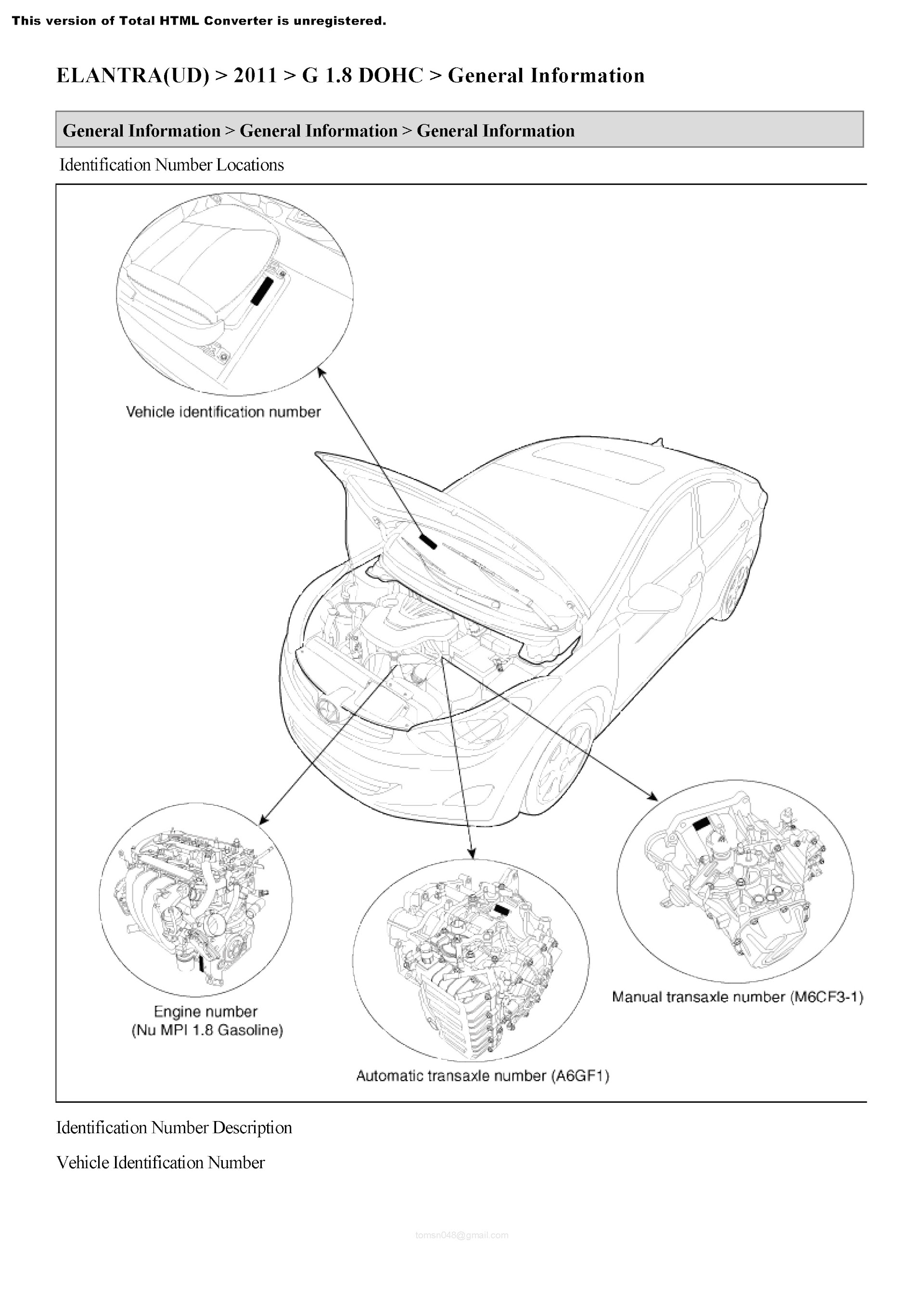 2013 Hyundai Elantra Repair Manual, Engine G 1.8 DOHC